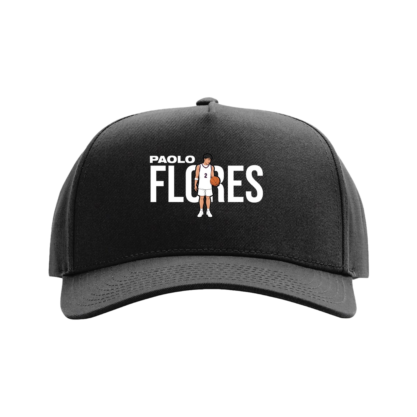 Full Fabric Five-Panel Champ Cap — Player Name in Black