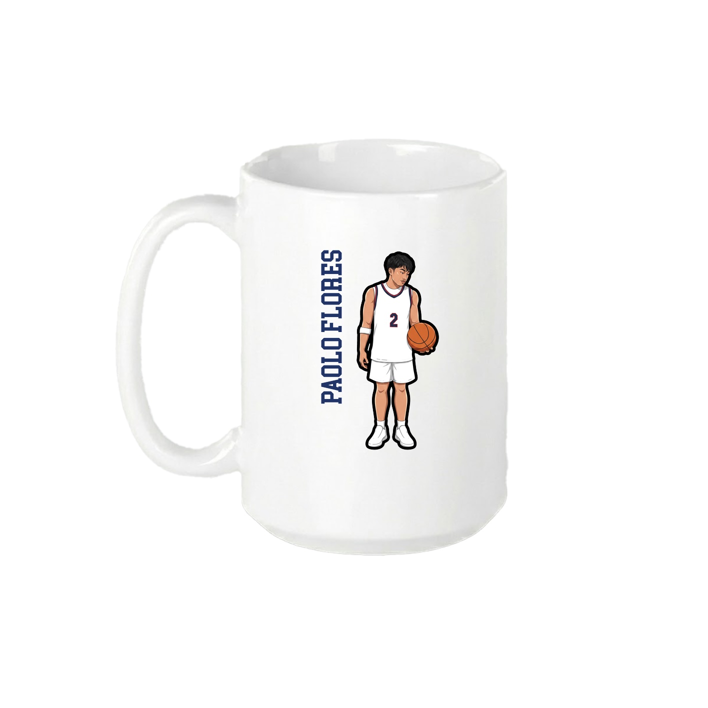 15oz Coffee Mug — Name Vertical in White