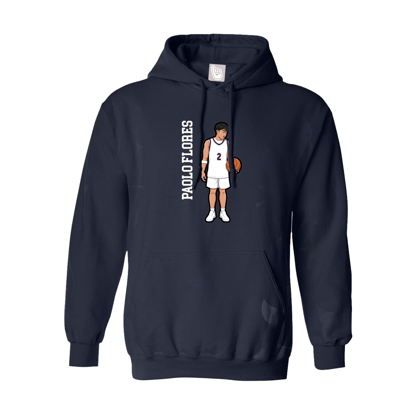 Youth Hoodie — Name Vertical in Navy