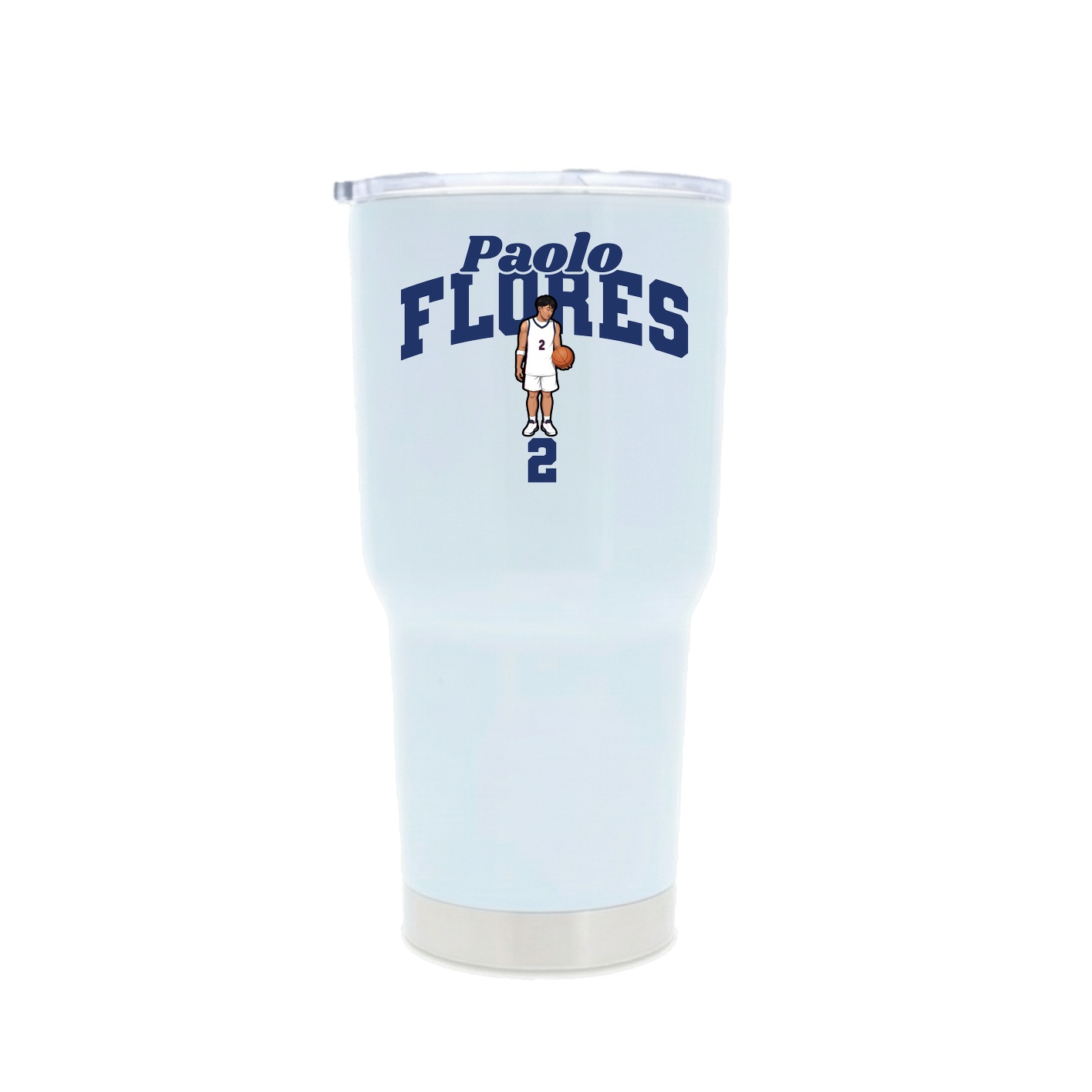 30oz Stainless Steel Tumbler — Signature Arch in White