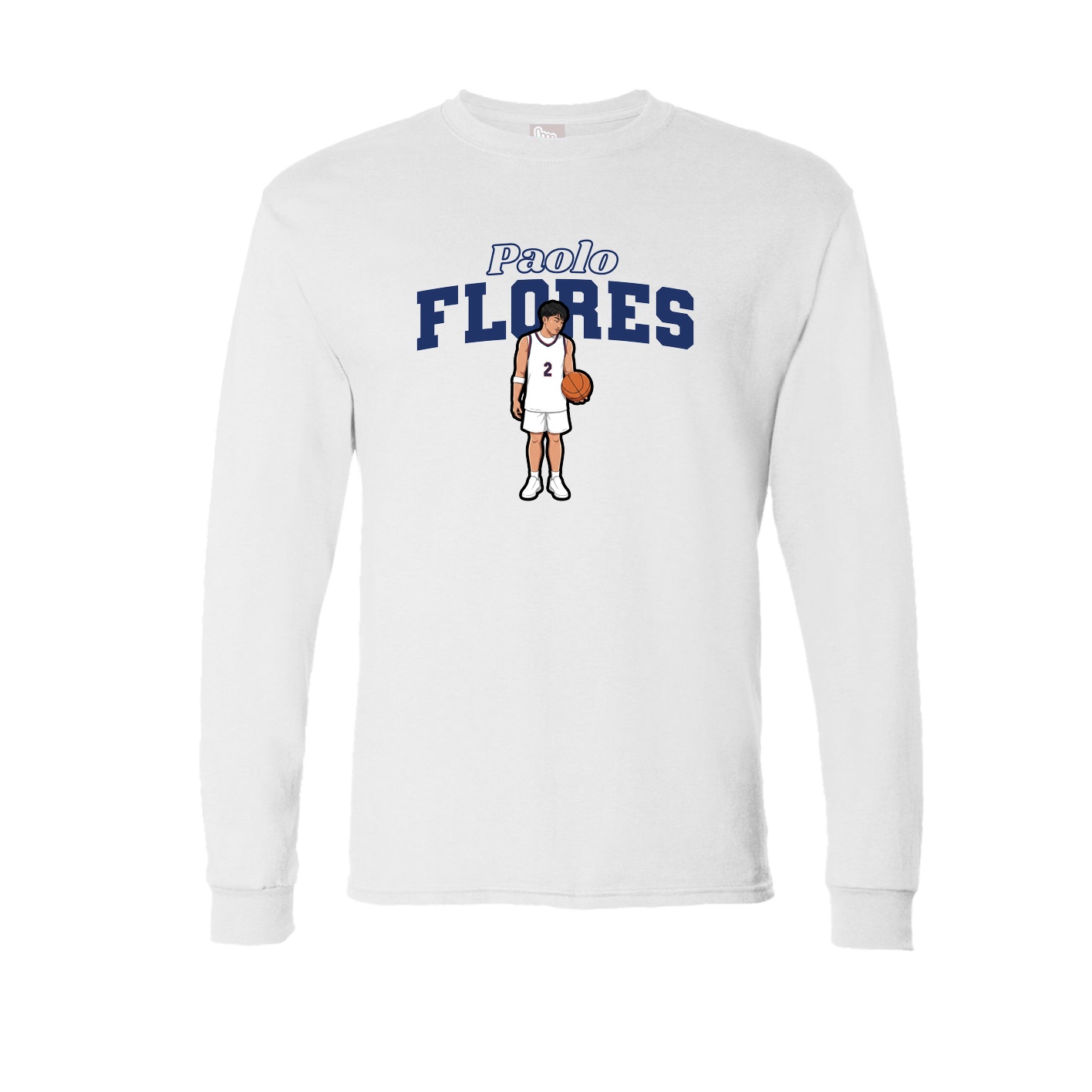 Long Sleeve Tee — Name Arch in White