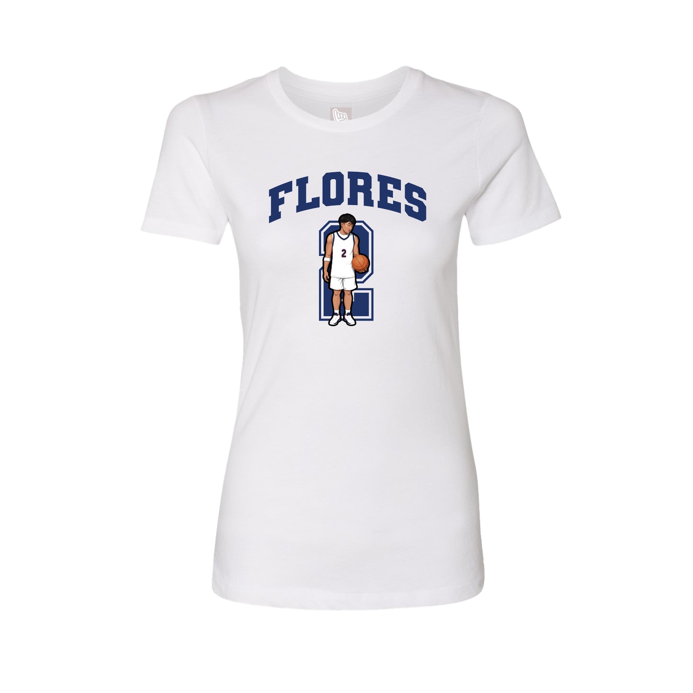 Fitted Women's Tee — Number in White