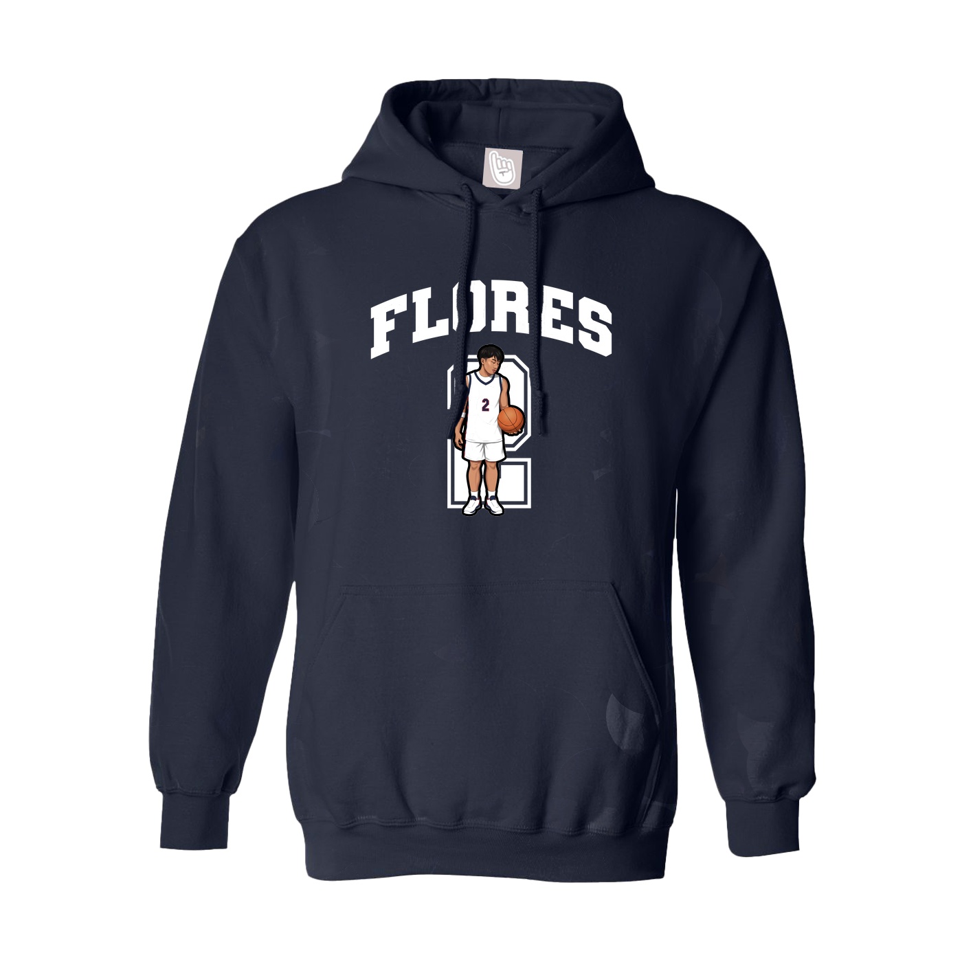 Youth Hoodie — Number in Navy