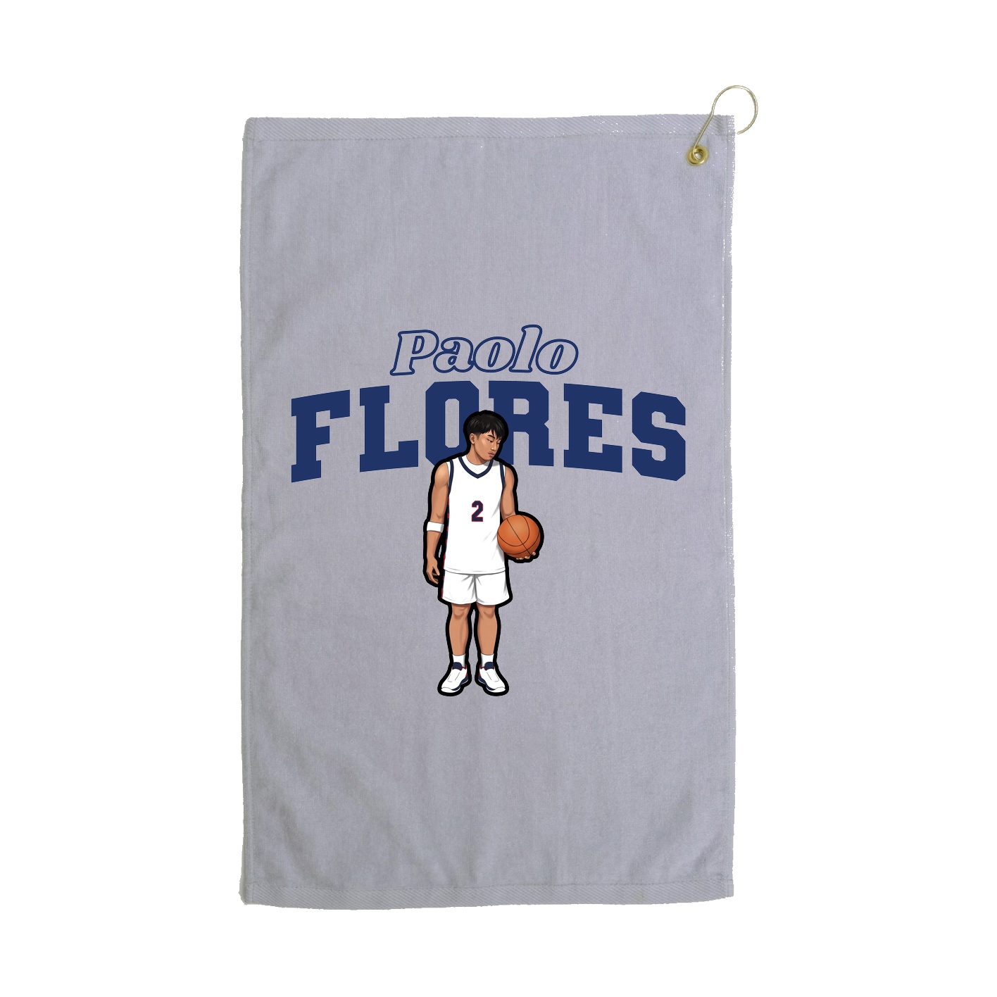 Golf Towel — Name Arch in Grey