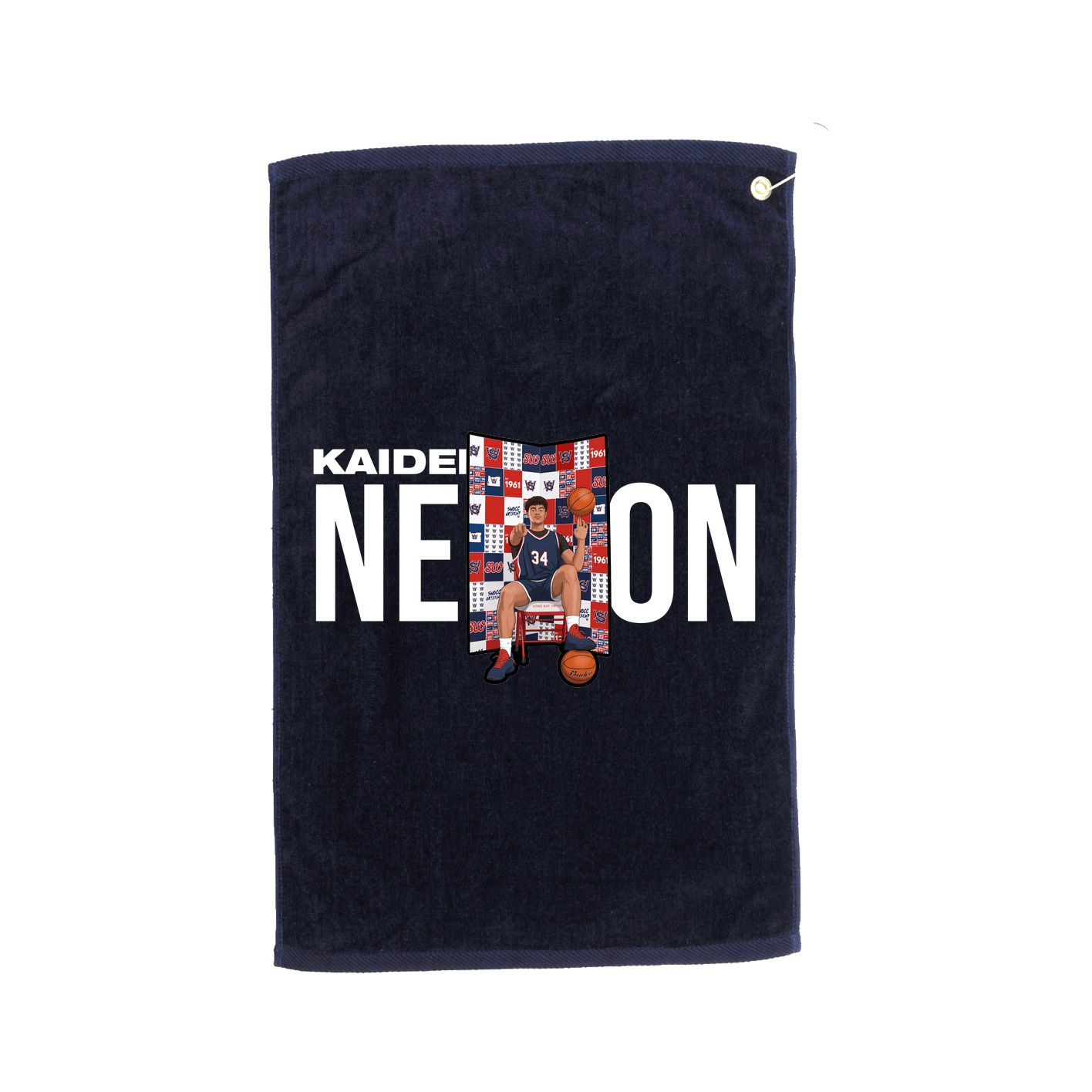 Golf Towel — Player Name in Navy