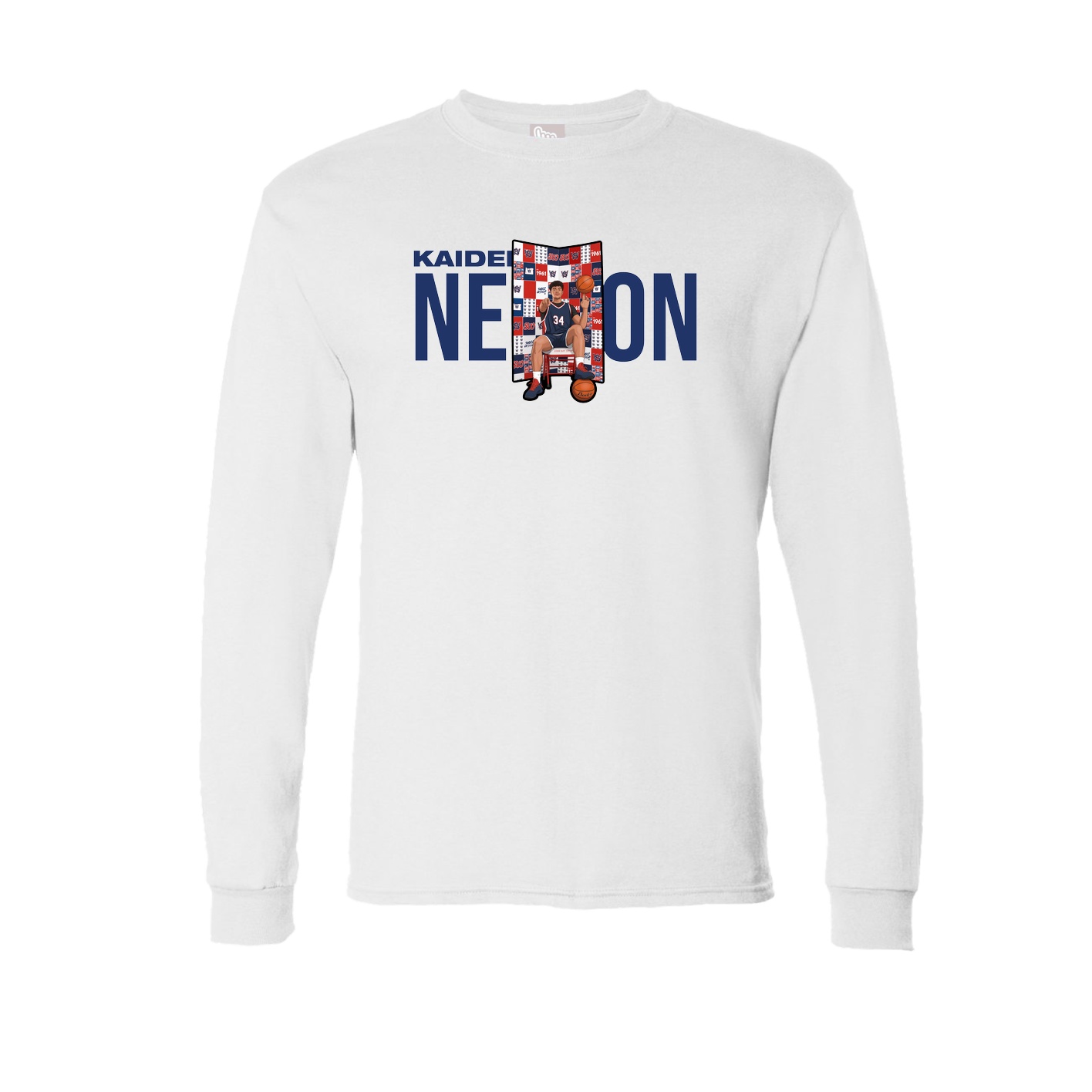 Long Sleeve Tee — Player Name in White