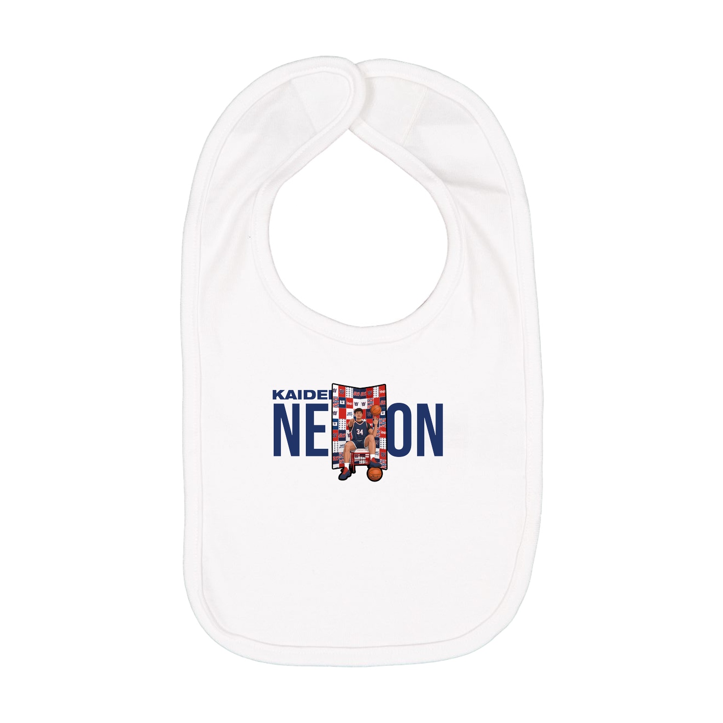 Infant Bib — Player Name in White