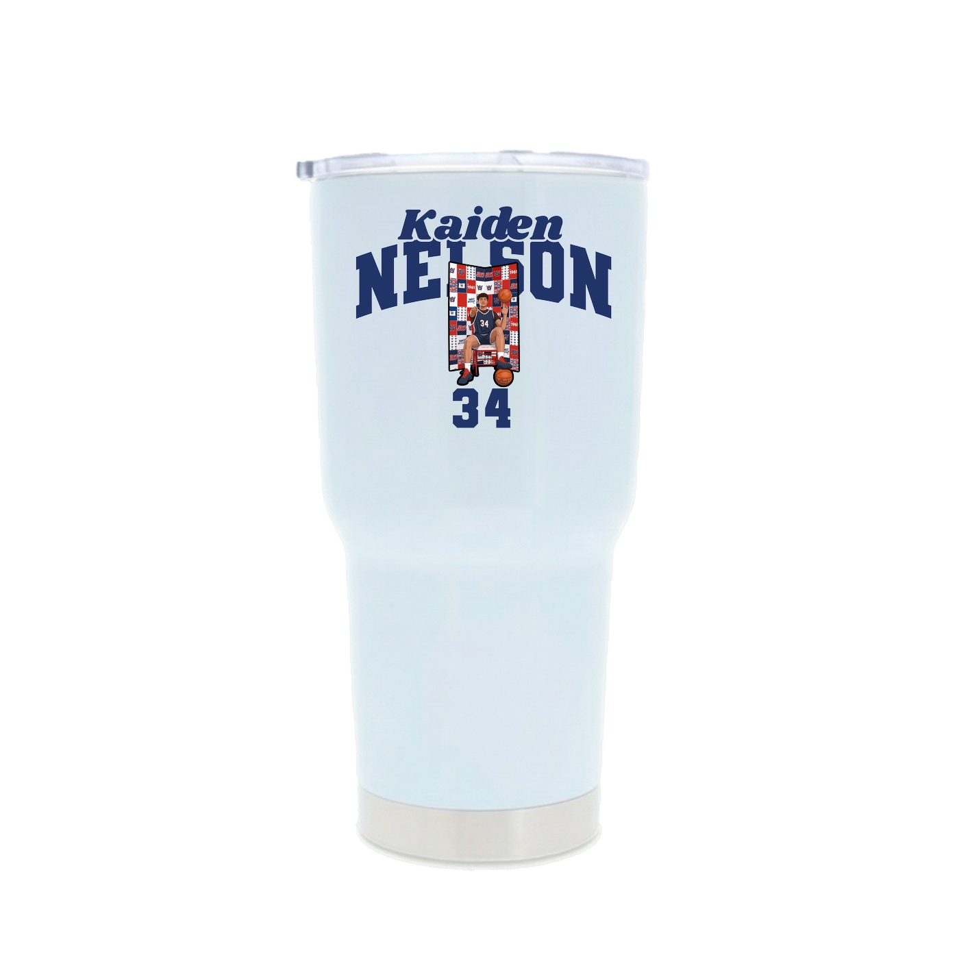 30oz Stainless Steel Tumbler — Signature Arch in White