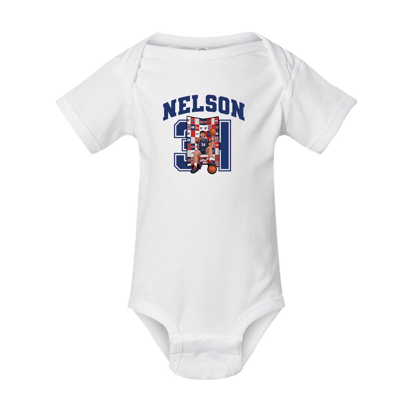 Baby Onesie — Number in White