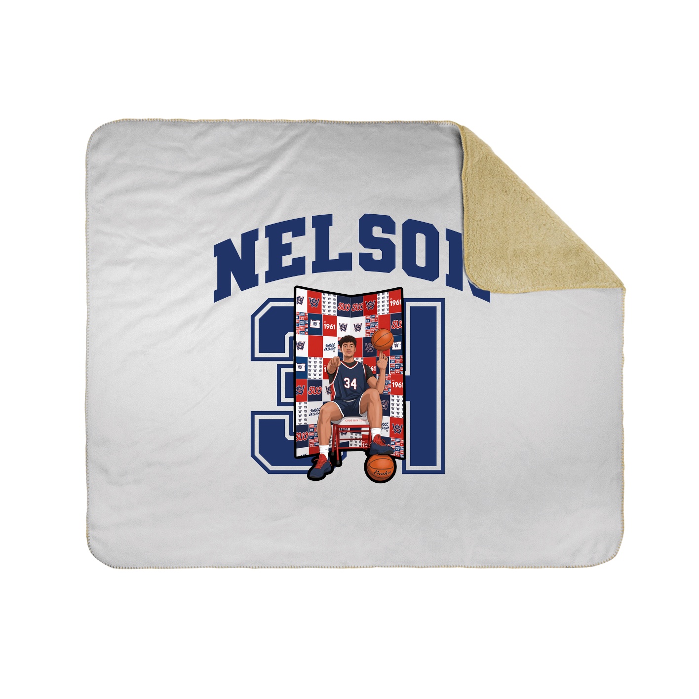 Throw Blanket — Number in White