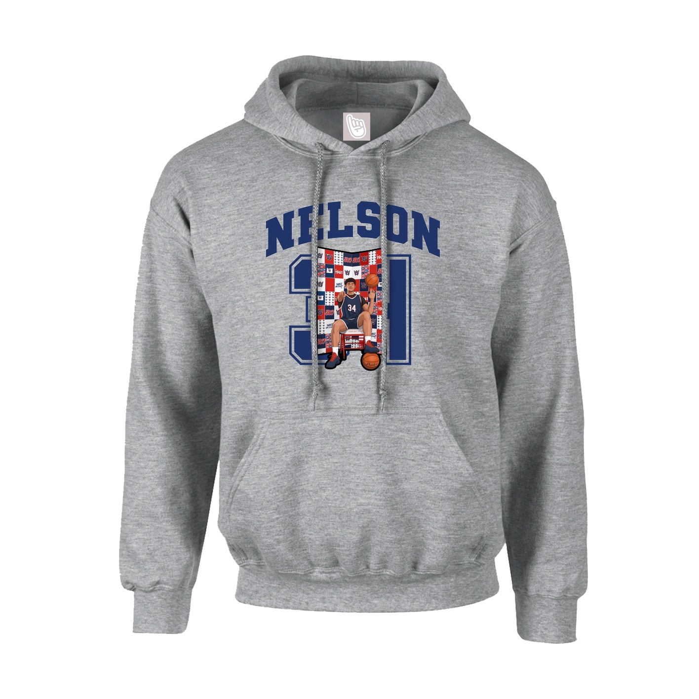 Youth Hoodie — Number in Grey