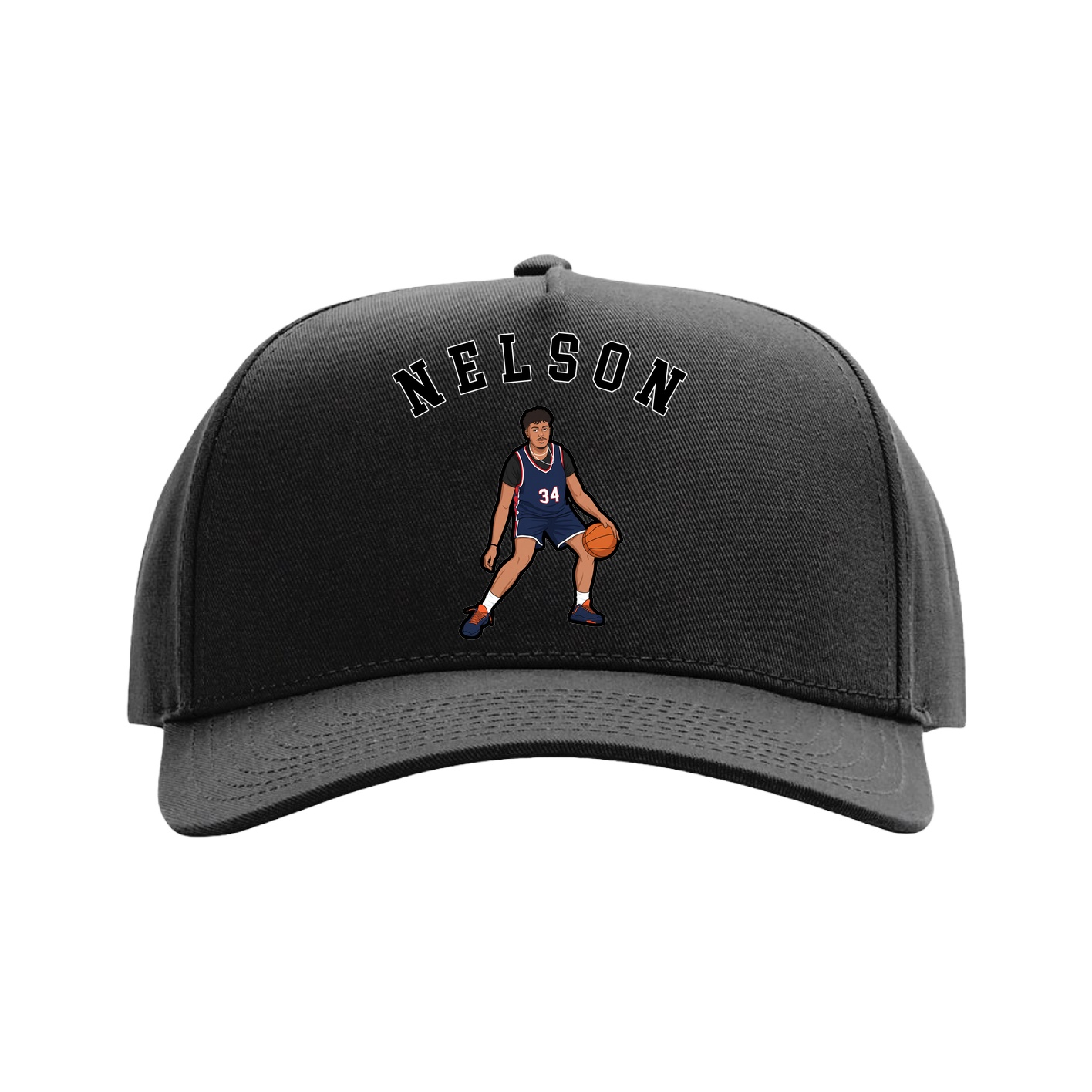 Full Fabric Five-Panel Champ Cap — Shirsey Arch in Black