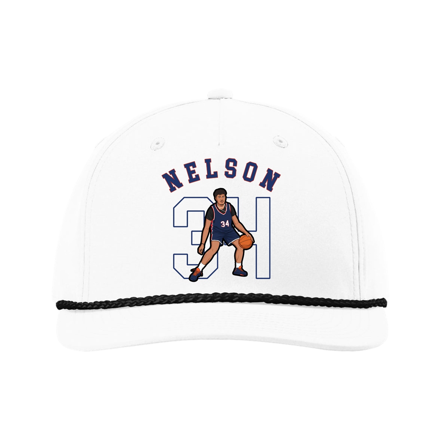 Five-Panel Classic Rope Cap — Shirsey Arch in White