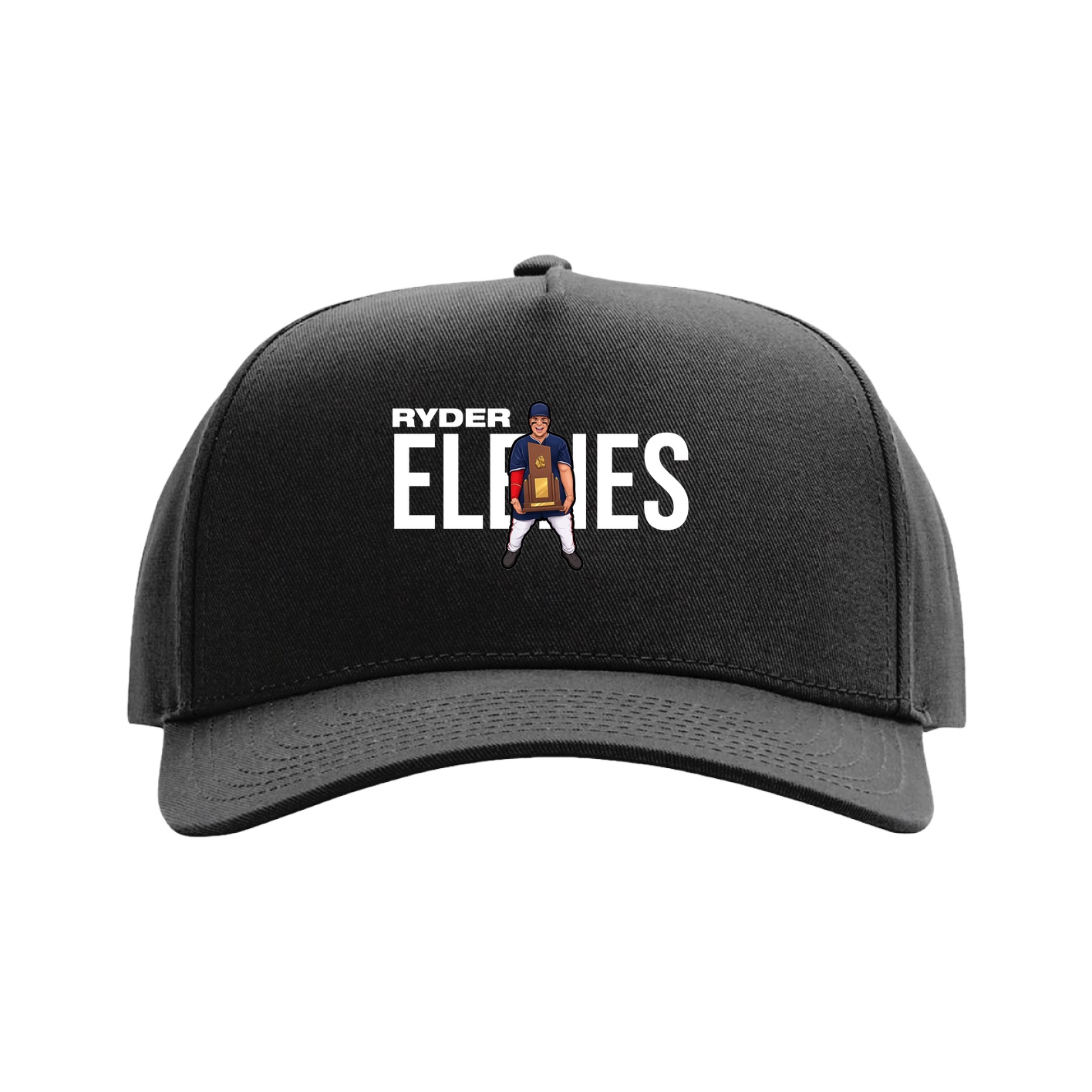 Full Fabric Five-Panel Champ Cap — Player Name in Black