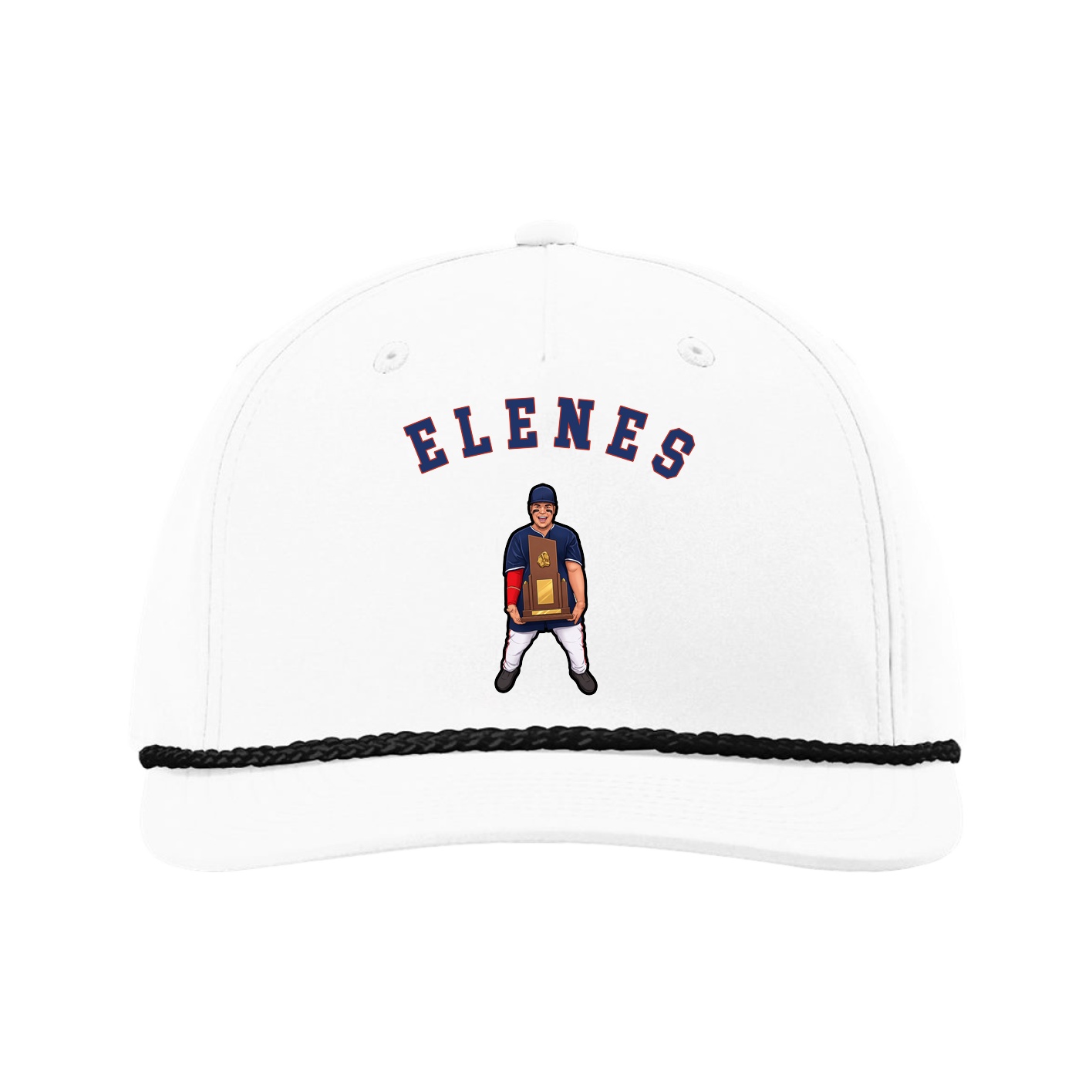 Five-Panel Classic Rope Cap — Shirsey Arch in White