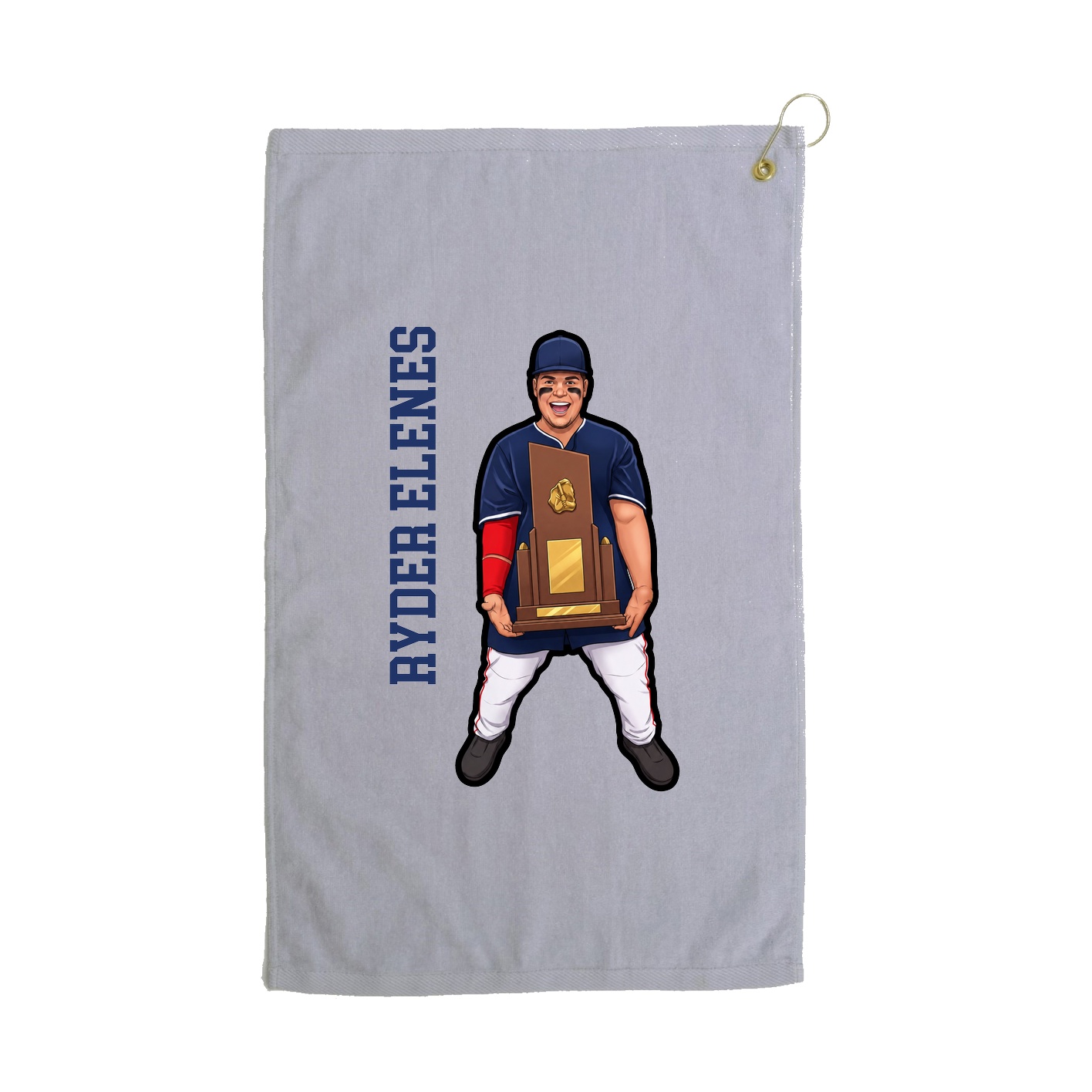 Golf Towel — Name Vertical in Grey