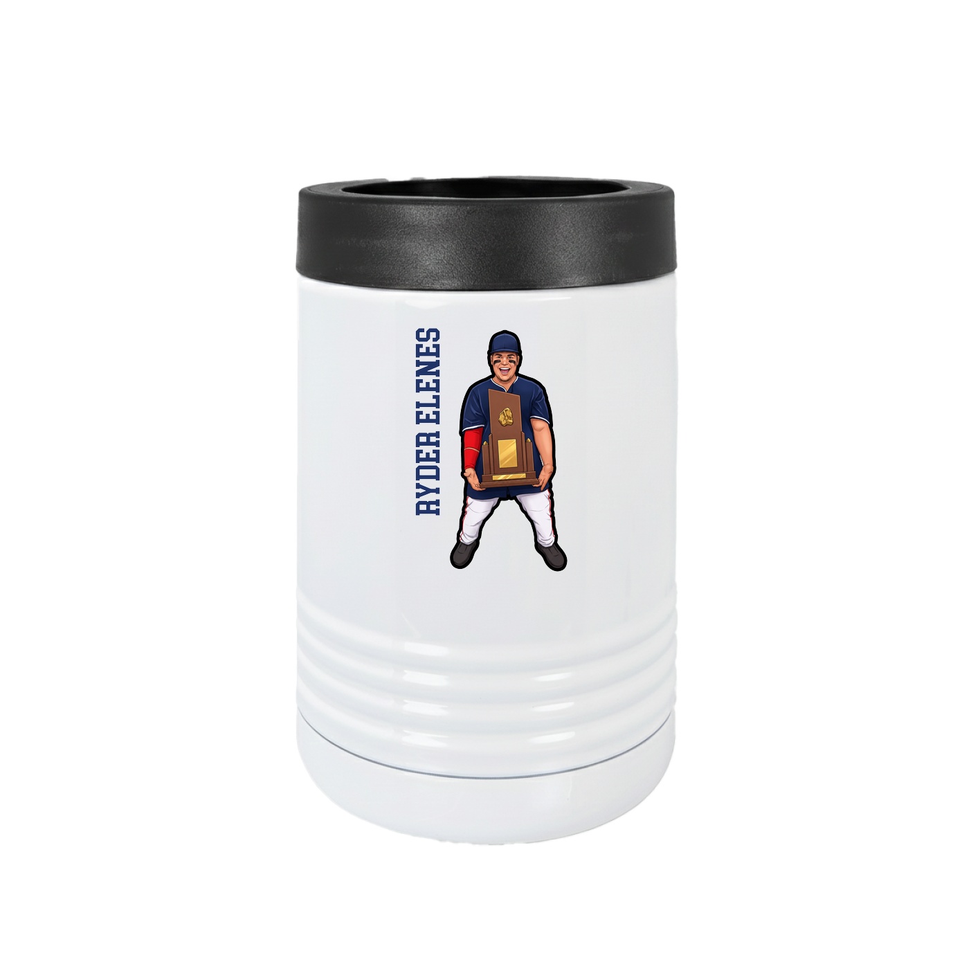 Beverage Holder — Name Vertical in White