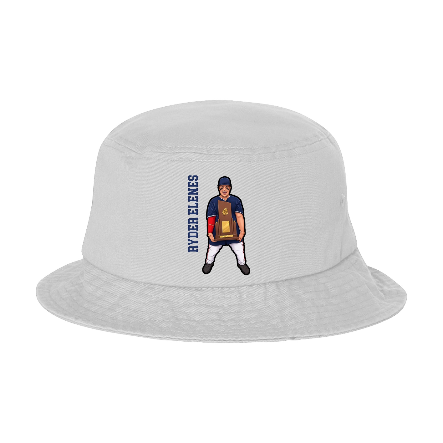 Bucket Cap — Name Vertical in White