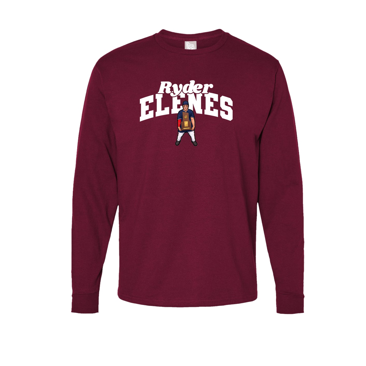 Long Sleeve Tee — Signature Arch in Cardinal