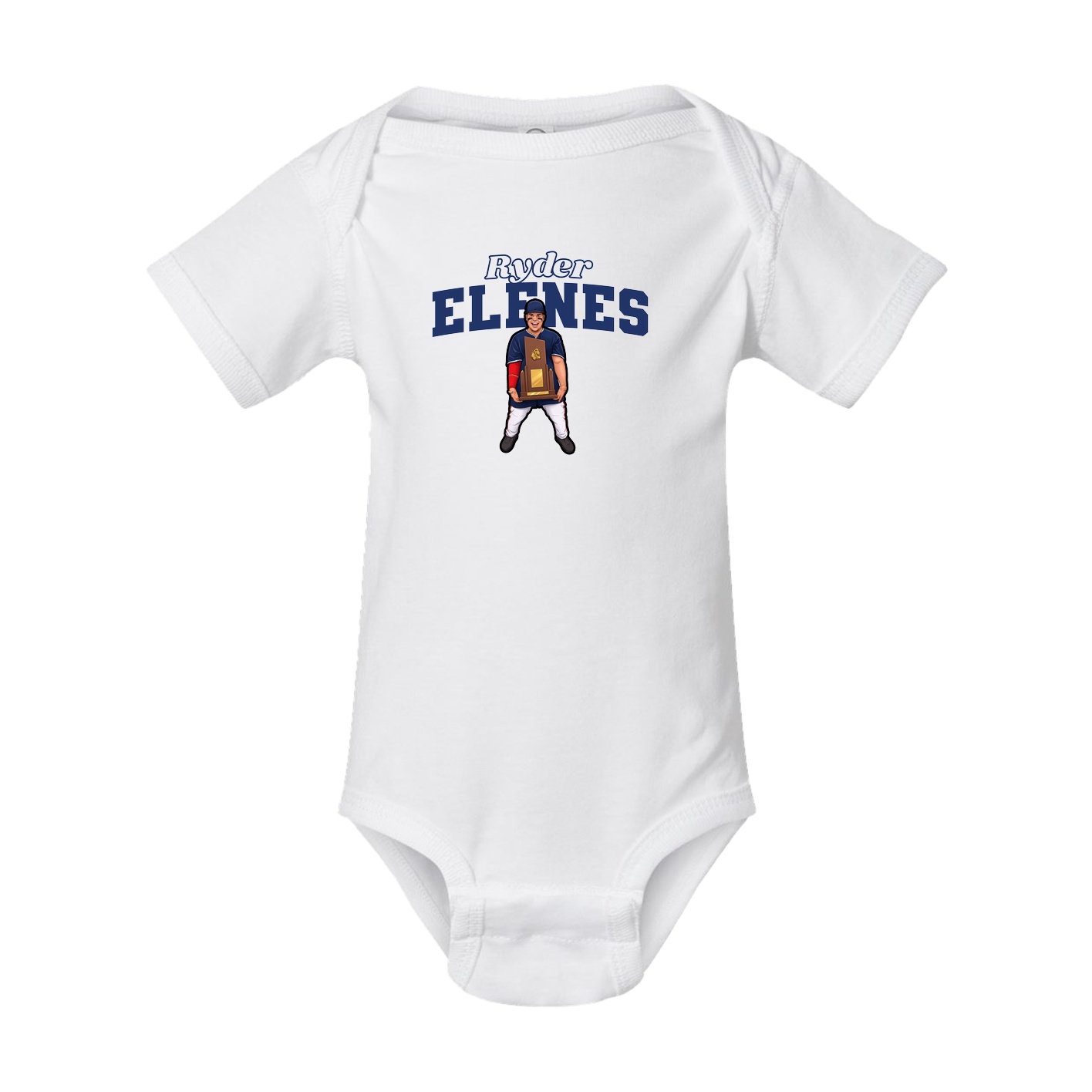 Baby Onesie — Name Arch in White