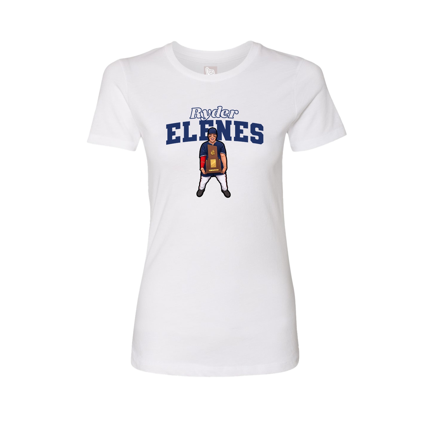 Fitted Women's Tee — Name Arch in White