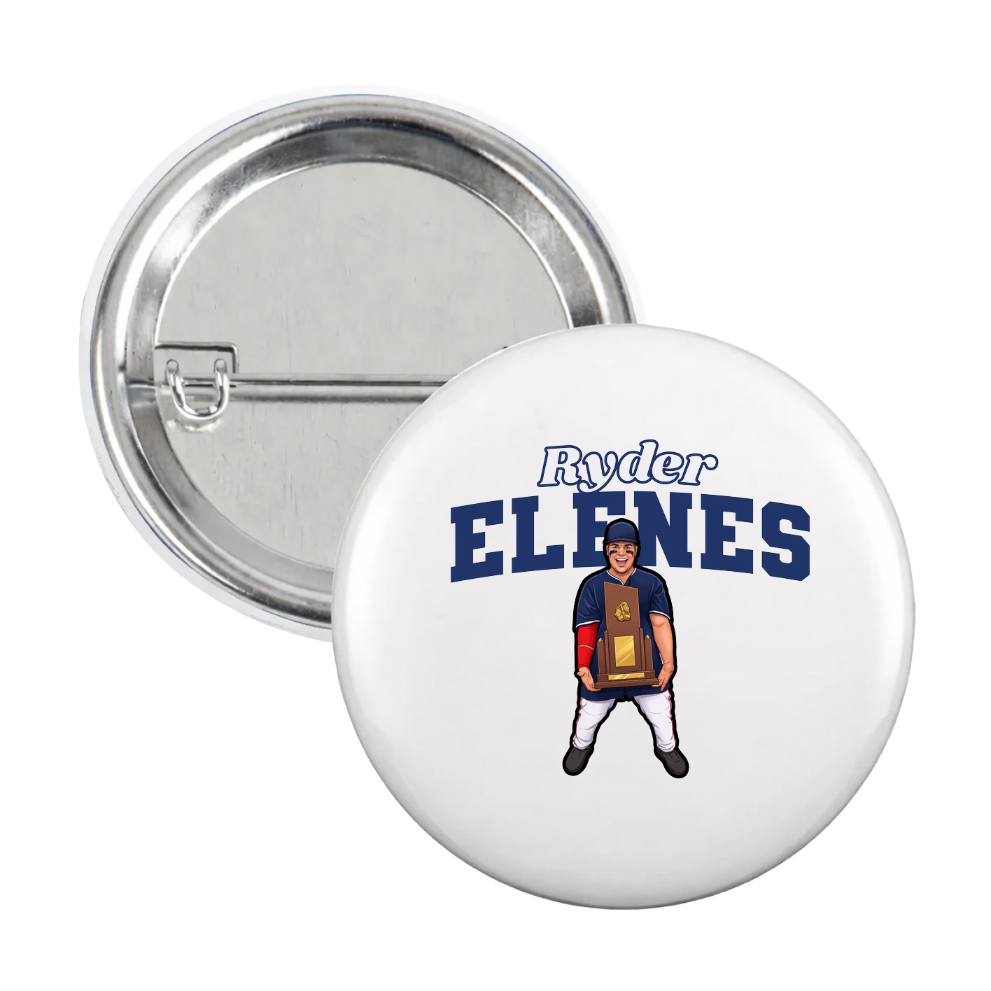 Game Day Button — Name Arch in White