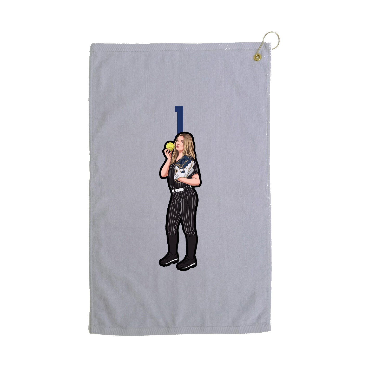 Golf Towel — Number Top in Grey