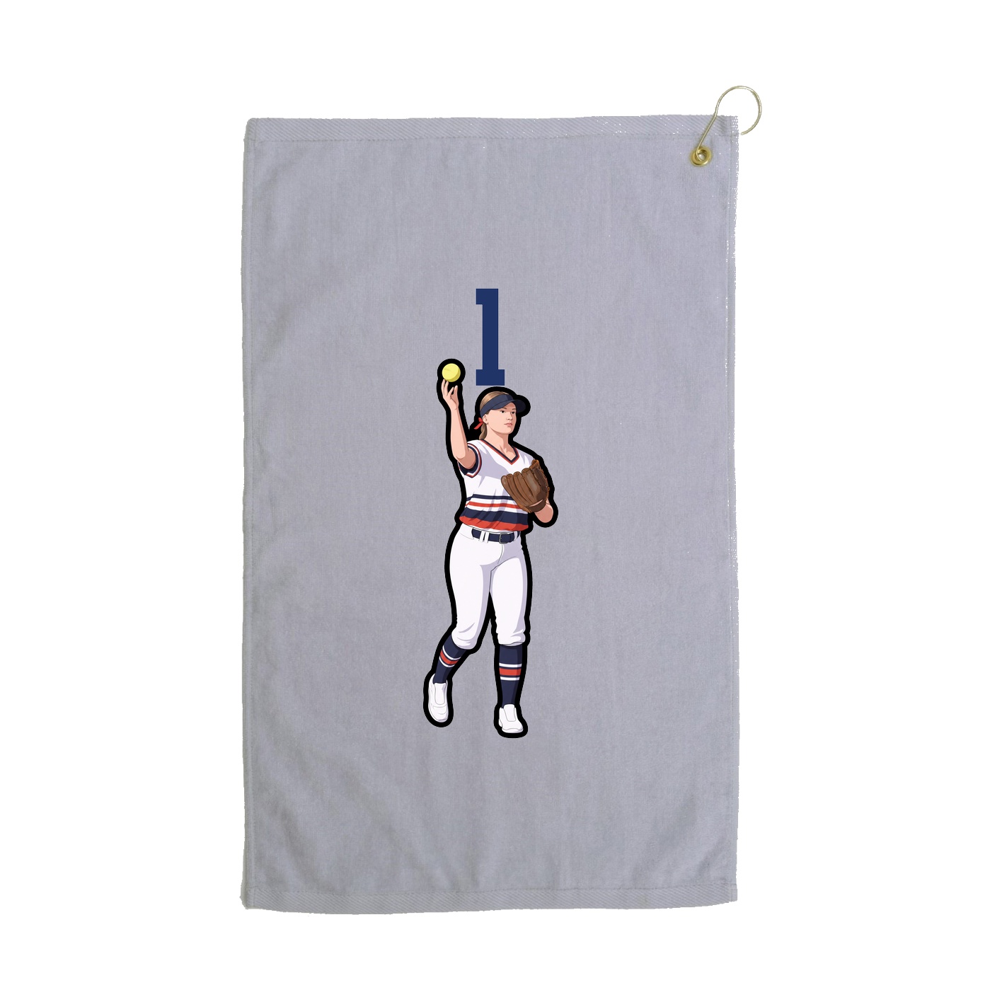 Golf Towel — Number Top in Grey