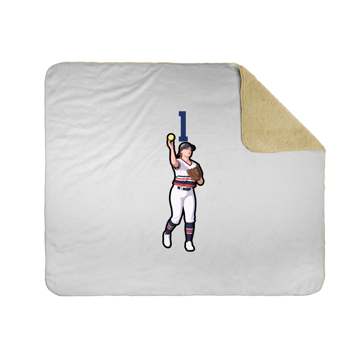 Throw Blanket — Number Top in White