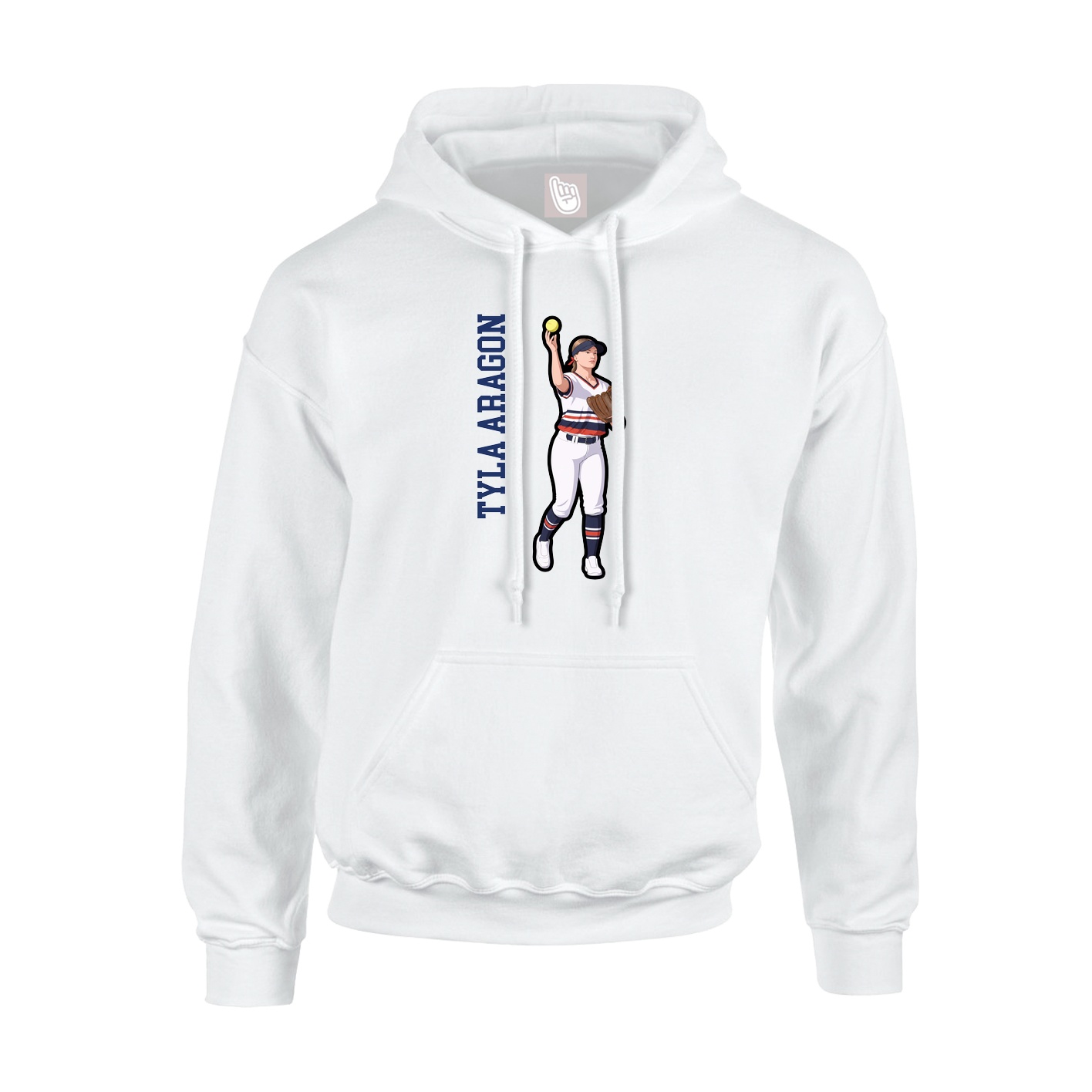 Hoodie — Name Vertical in White
