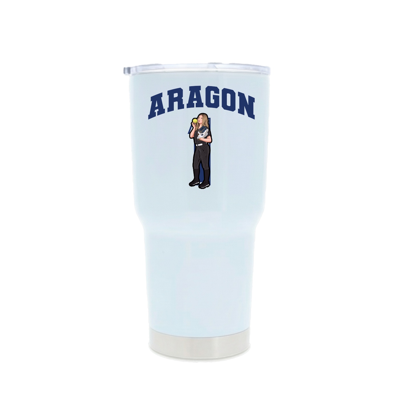 30oz Stainless Steel Tumbler — Number in White