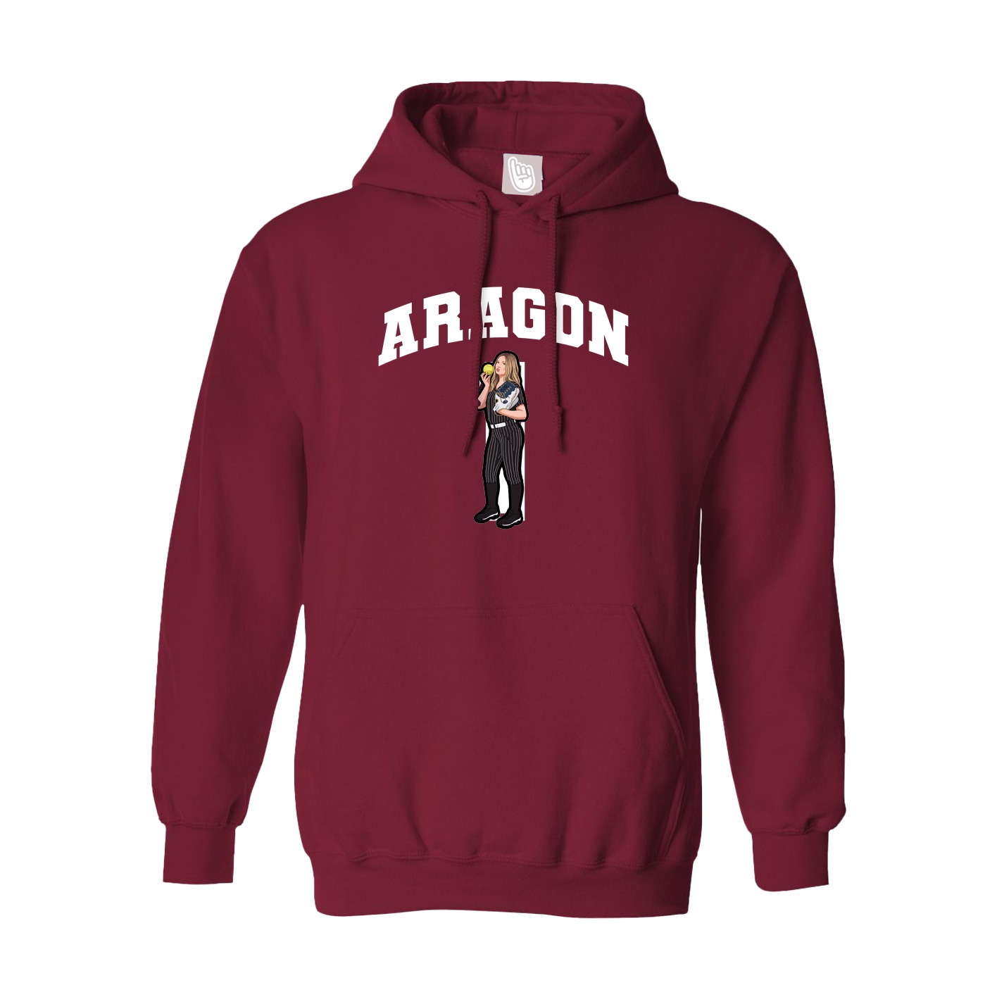 Hoodie — Number in Cardinal