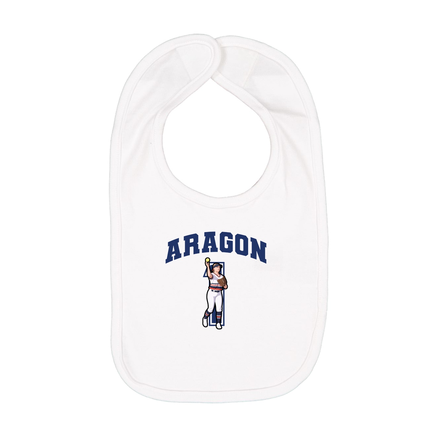 Infant Bib — Number in White
