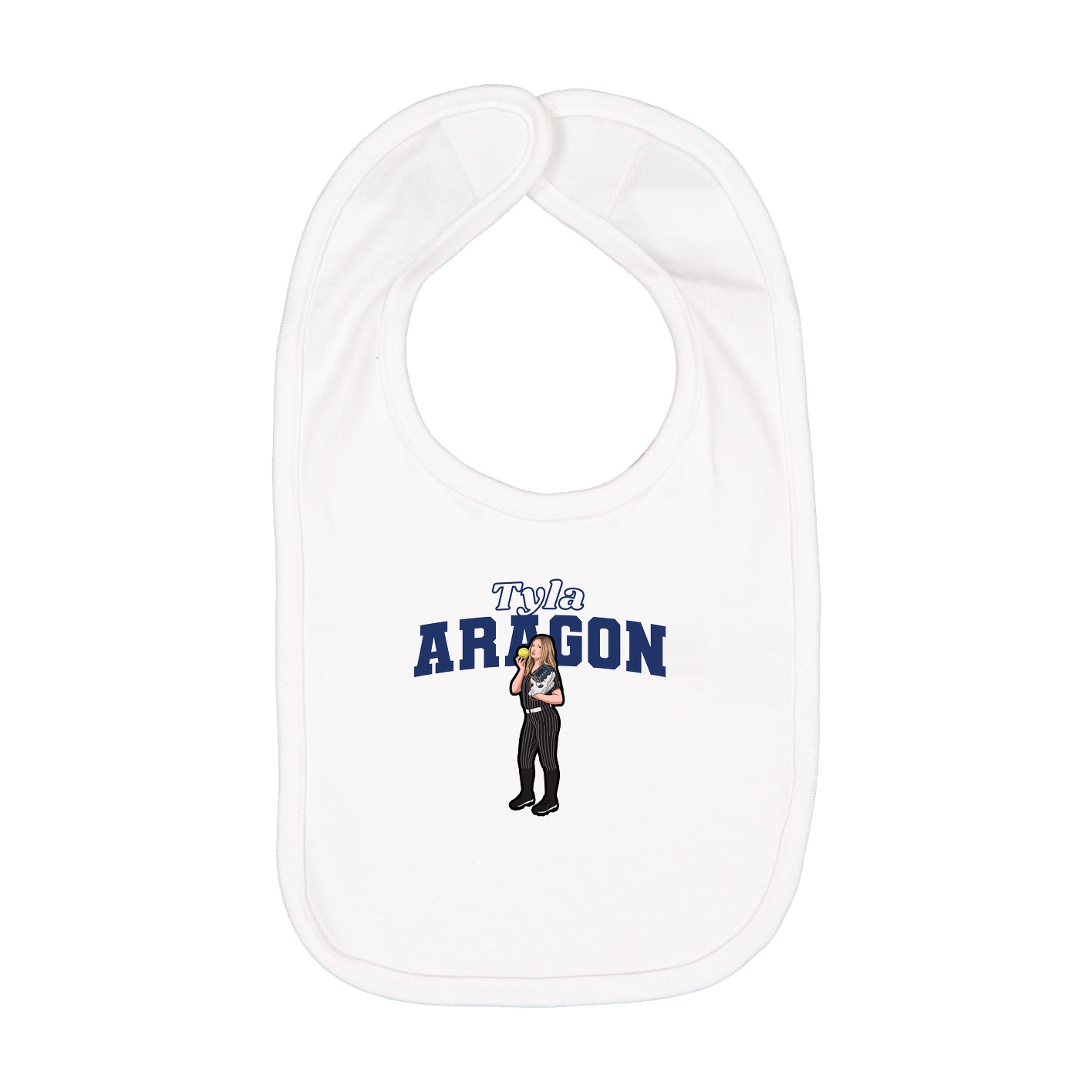 Infant Bib — Name Arch in White