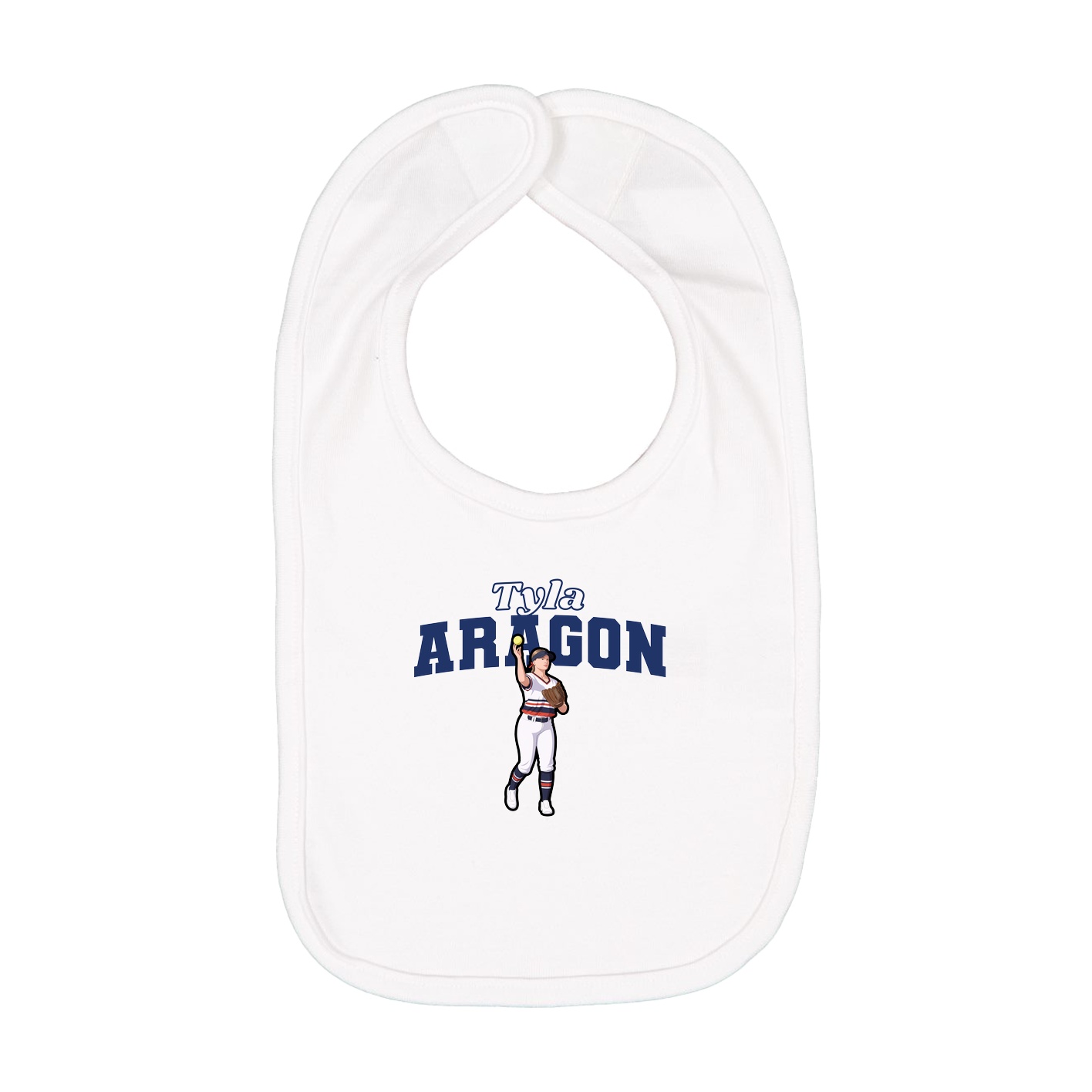 Infant Bib — Name Arch in White