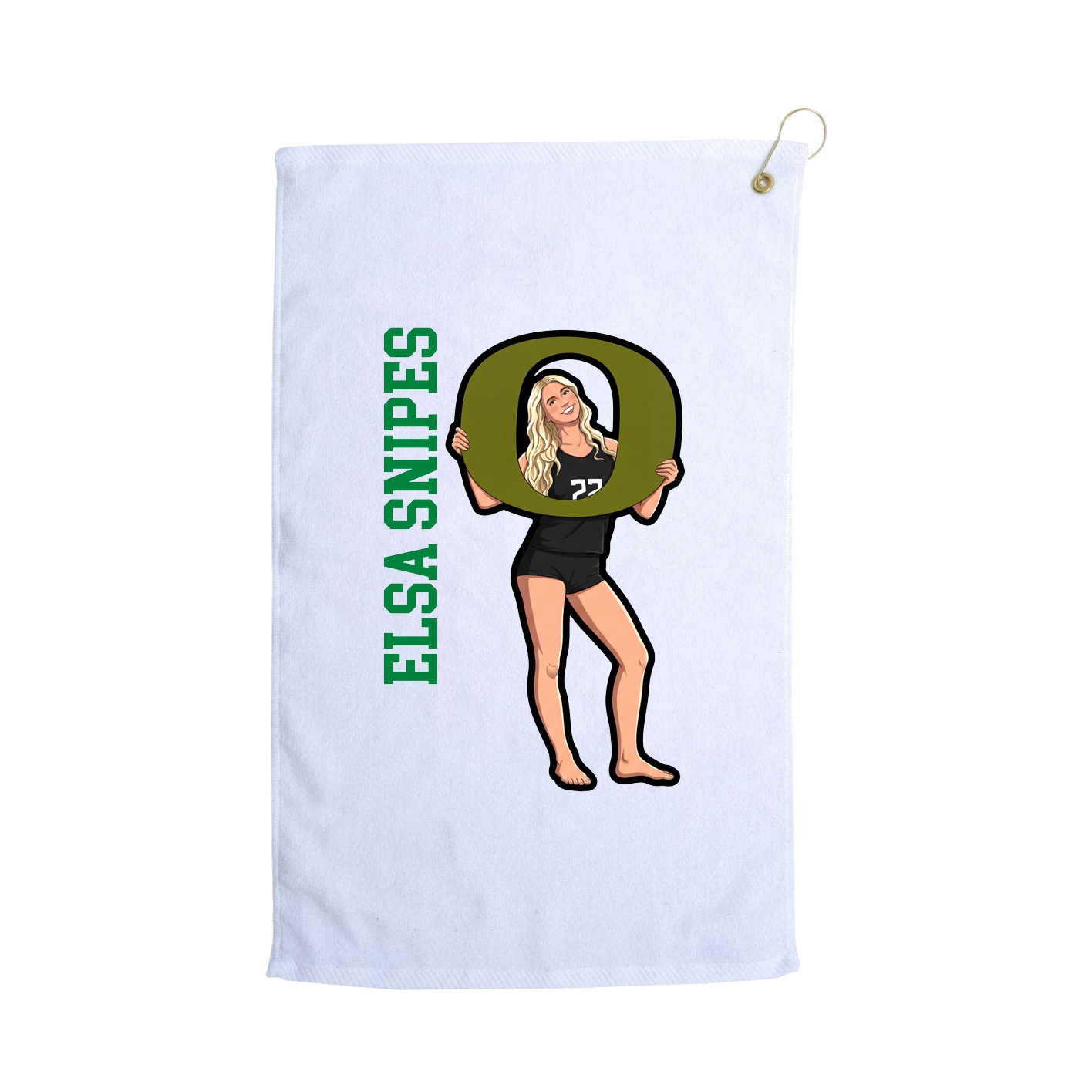 Golf Towel — Name Vertical in White
