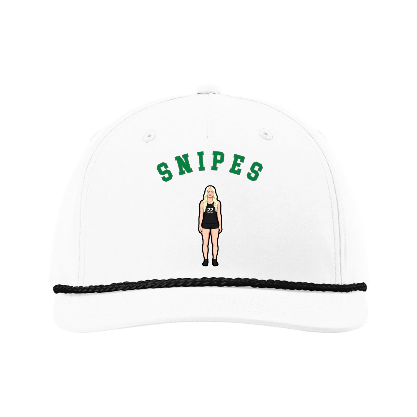 Five-Panel Classic Rope Cap — Shirsey Arch in White