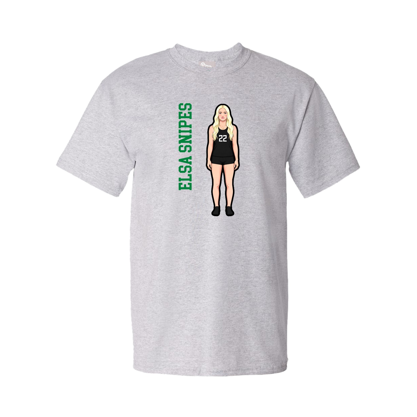 Tee — Name Vertical in Grey
