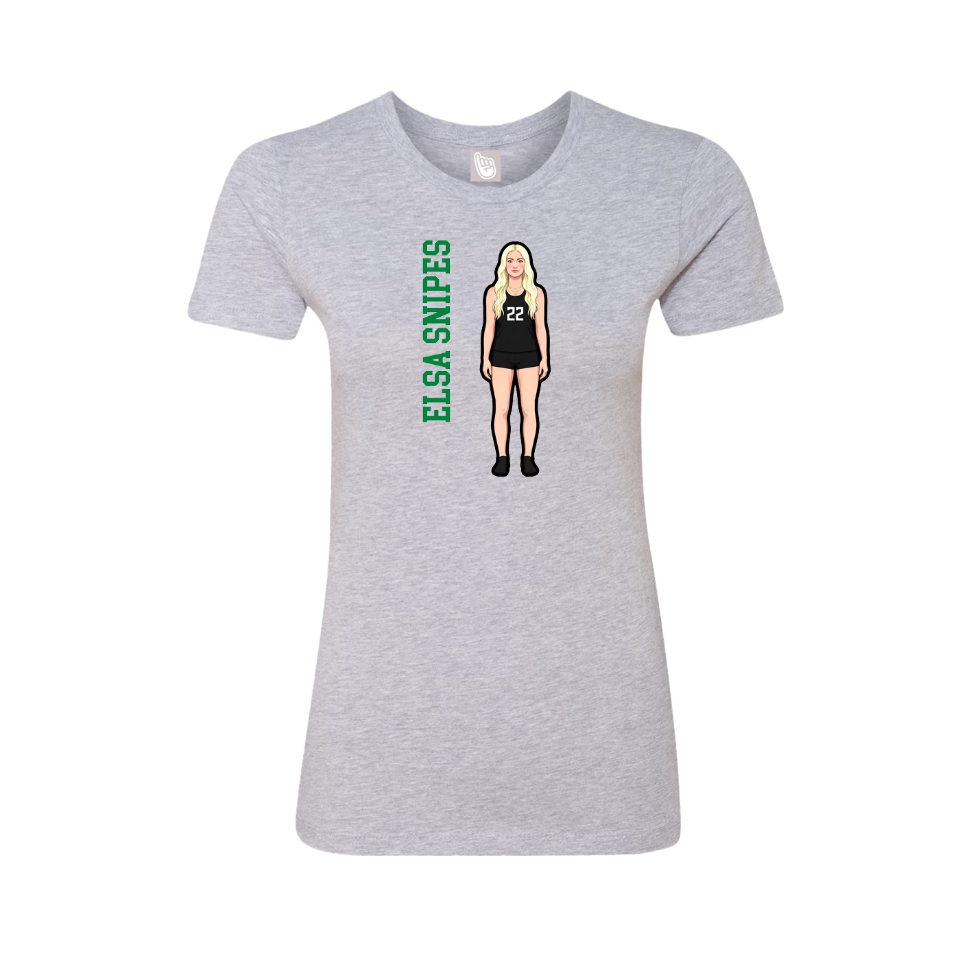 Womens Tee — Name Vertical in Grey