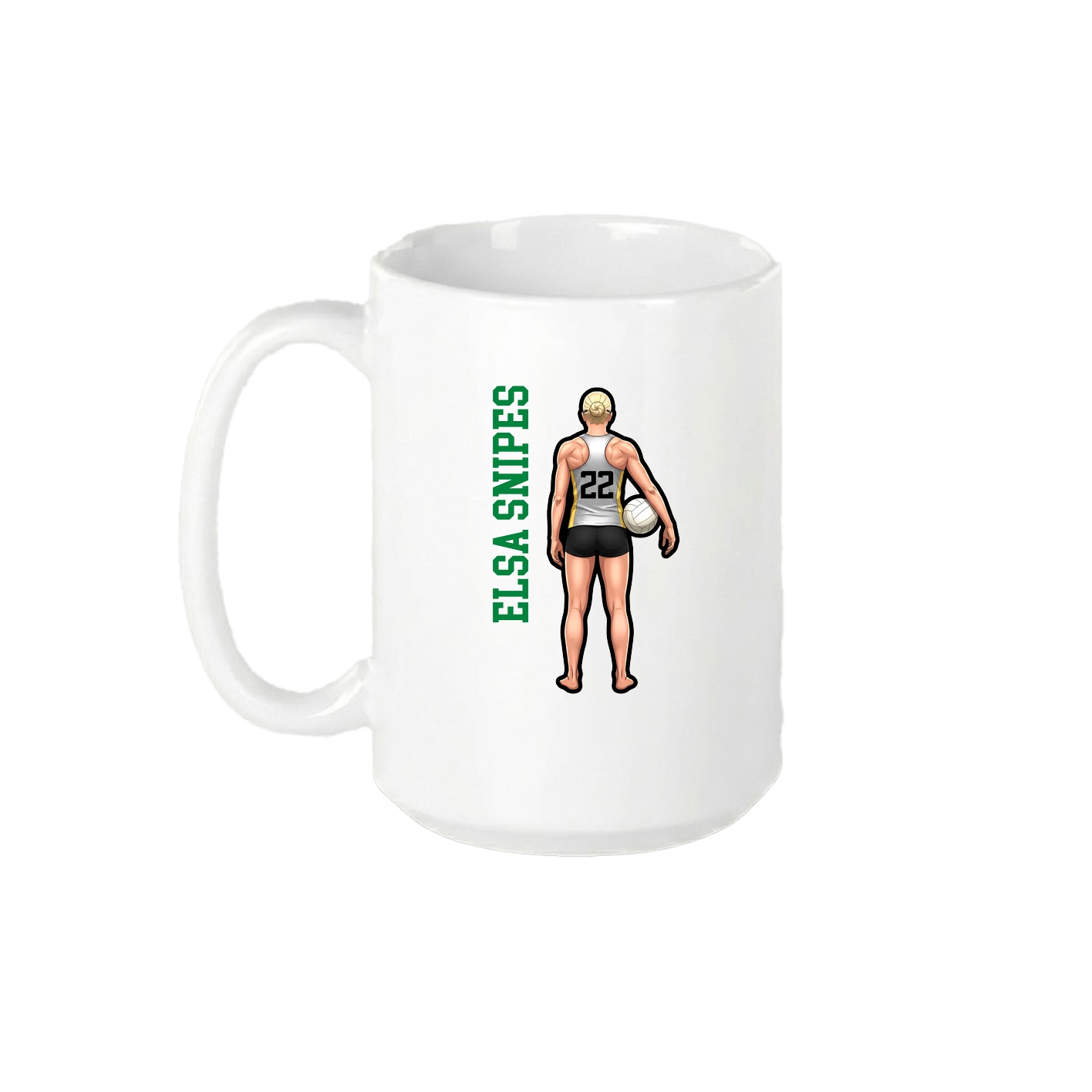 15oz Coffee Mug — Name Vertical in White