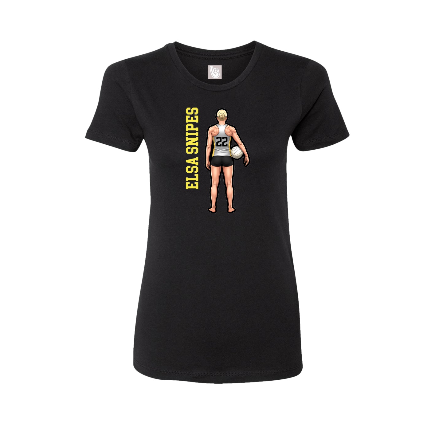 Womens Tee — Name Vertical in Black
