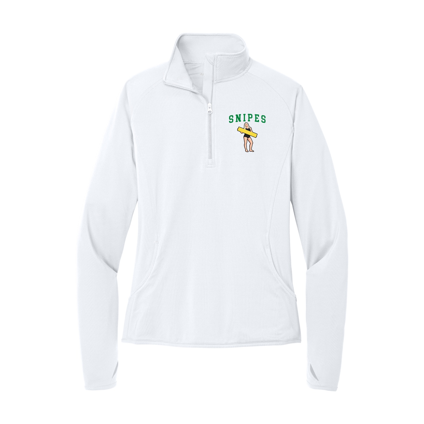 Women's Q-Zip Pullover — Shirsey in White