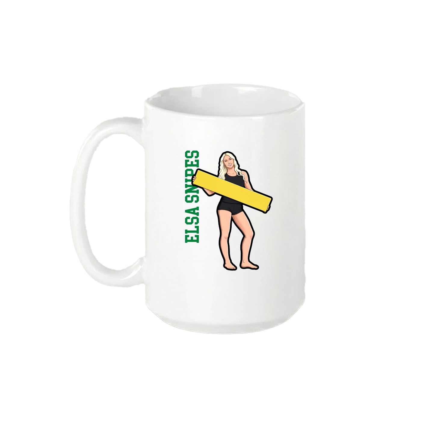 15oz Coffee Mug — Name Vertical in White