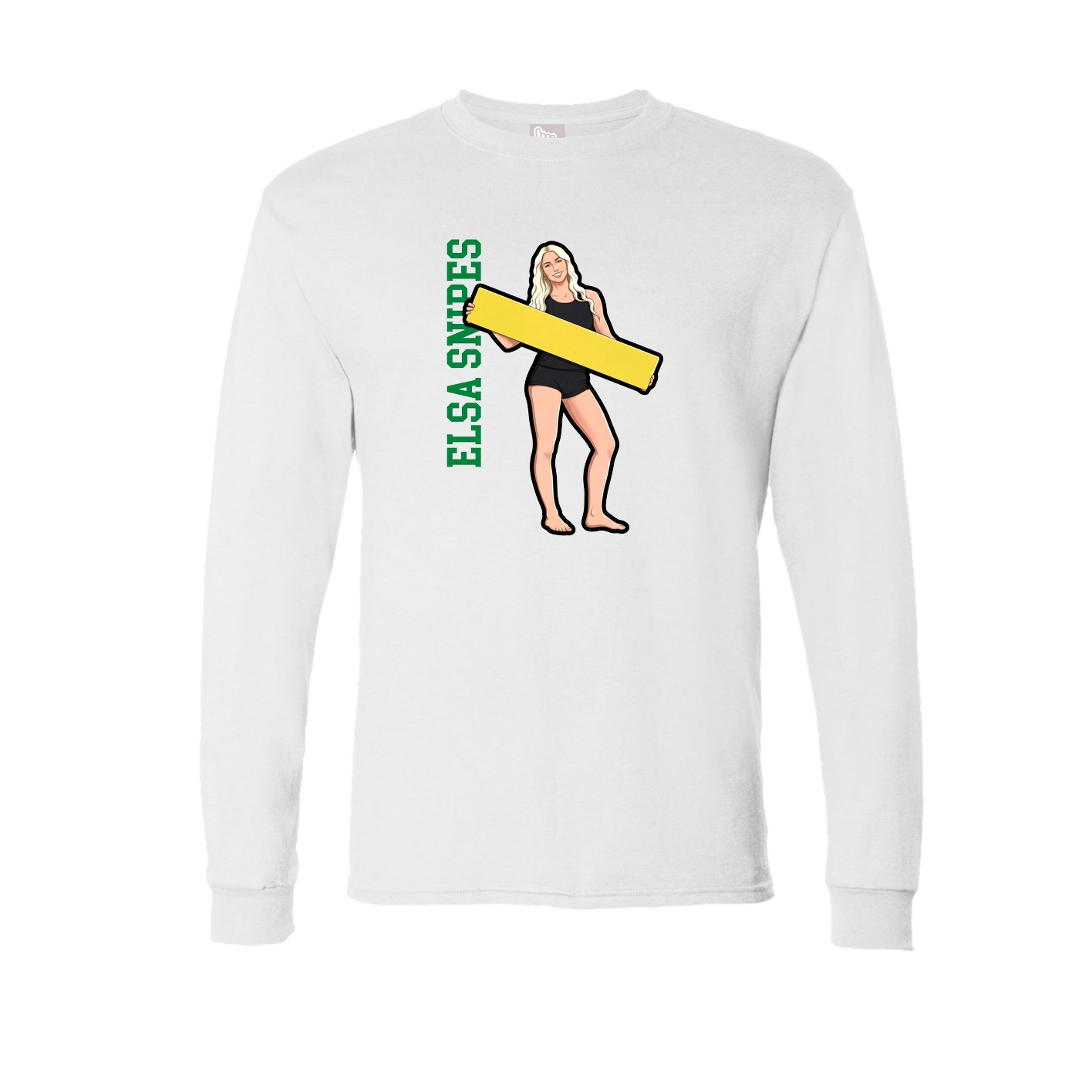Long Sleeve Tee — Name Vertical in White