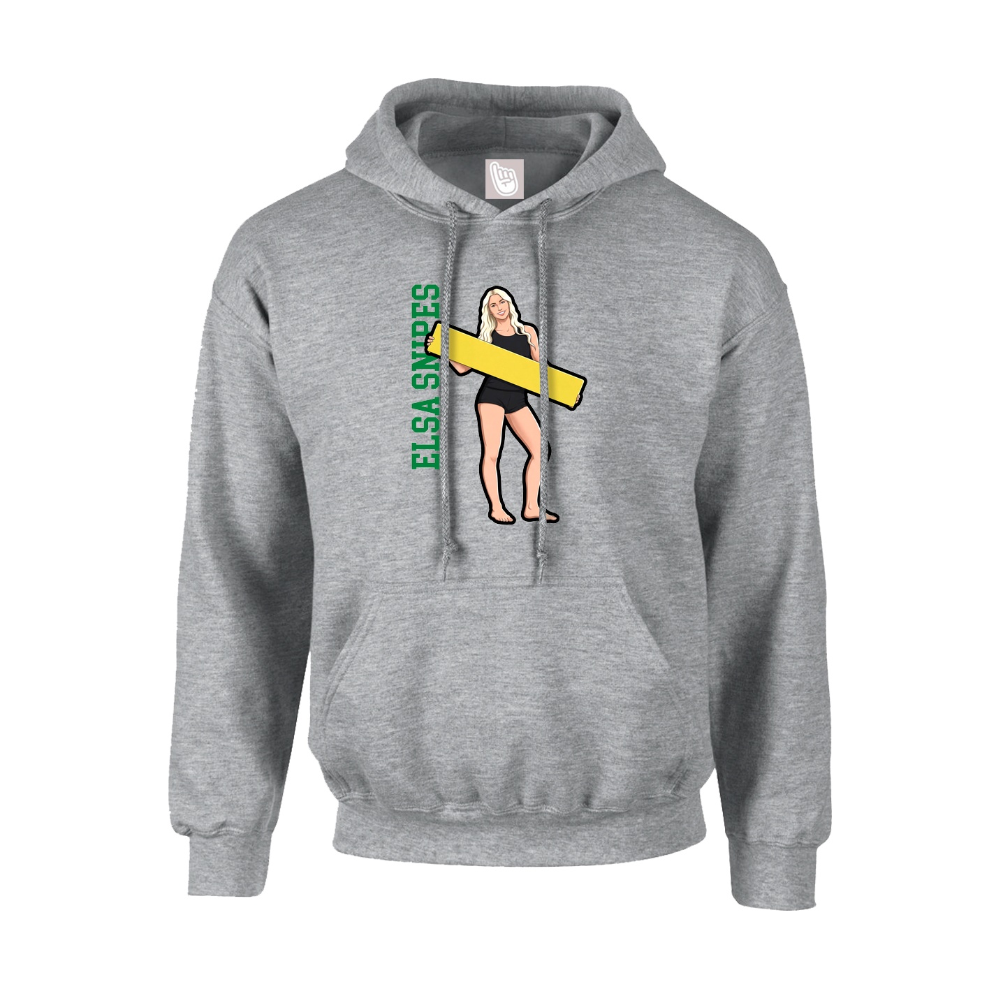 Youth Hoodie — Name Vertical in Grey