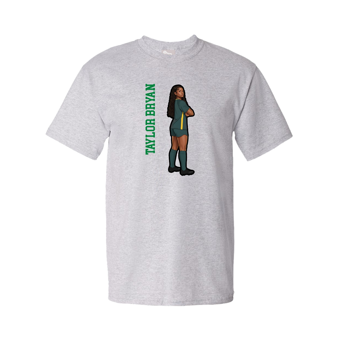 Tee — Name Vertical in Grey