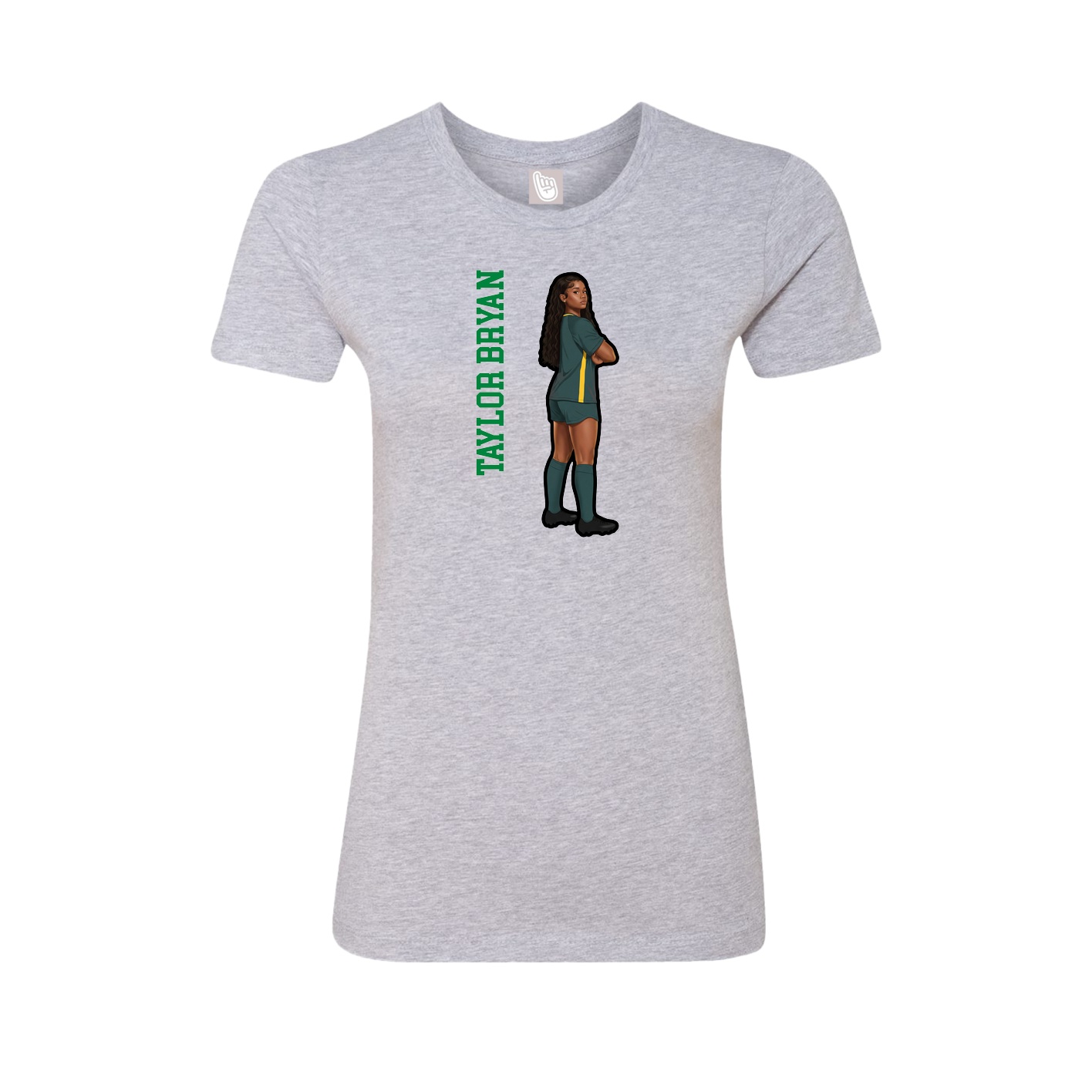 Womens Tee — Name Vertical in Grey