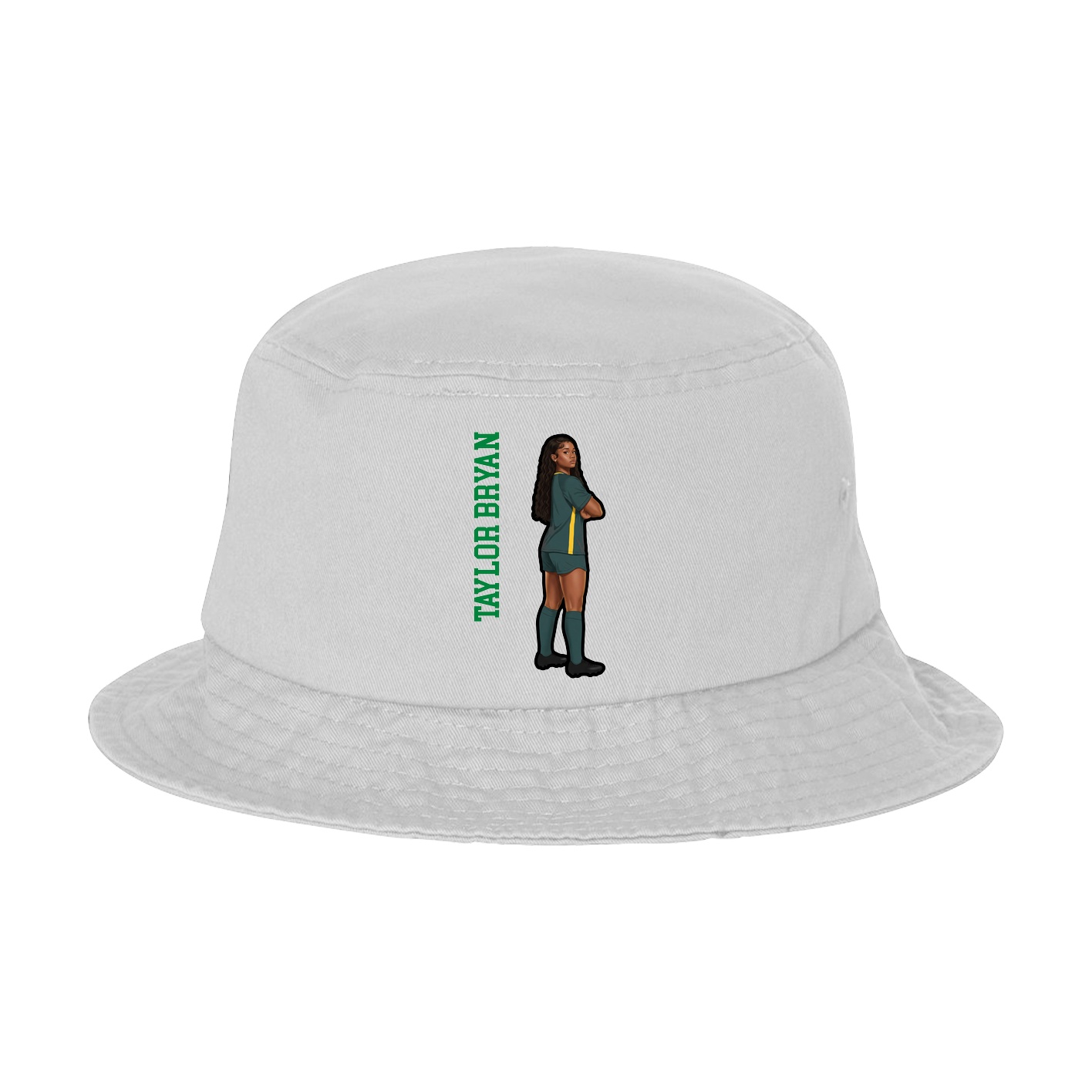 Bucket Cap — Name Vertical in White