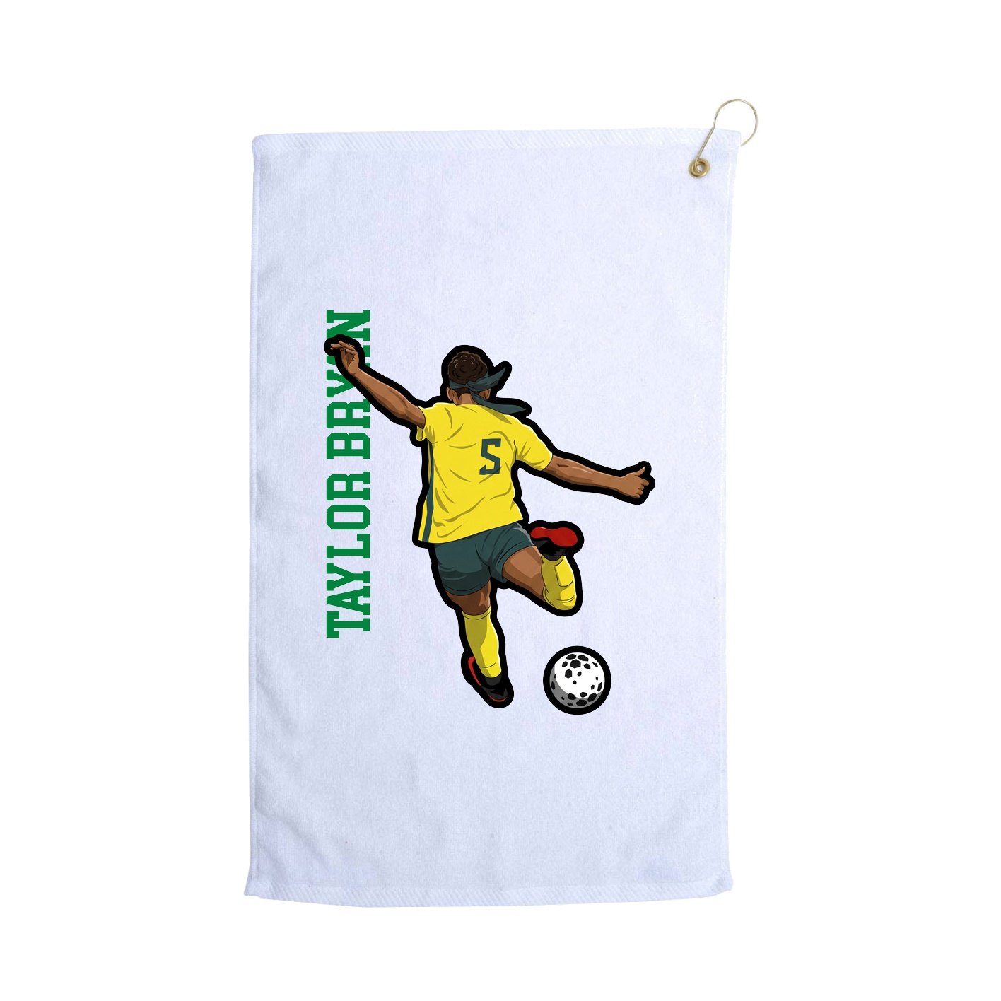 Golf Towel — Name Vertical in White