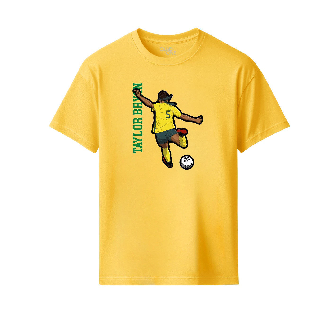 Youth Tee — Name Vertical in Yellow